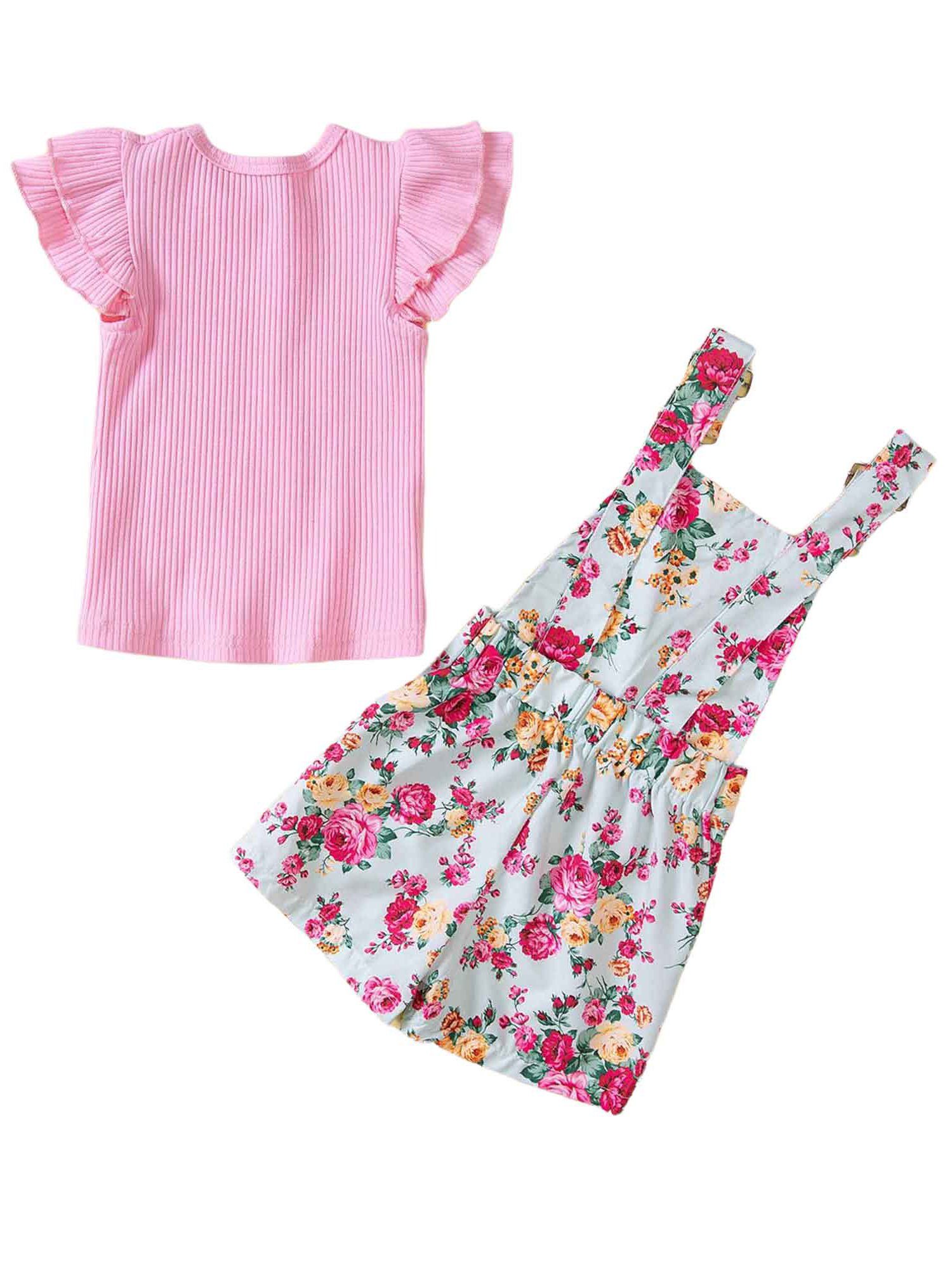 Kinder Mädchen (Gr. 50 - 92) LAPA Shirt & Shorts LAPA Mädchenanzug, kurzärmliges Top + Overall