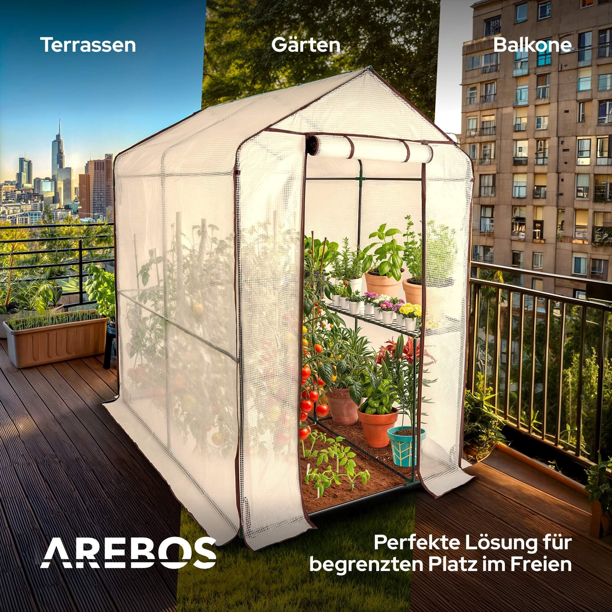 Arebos Foliengewächshaus Premium Gewäc...