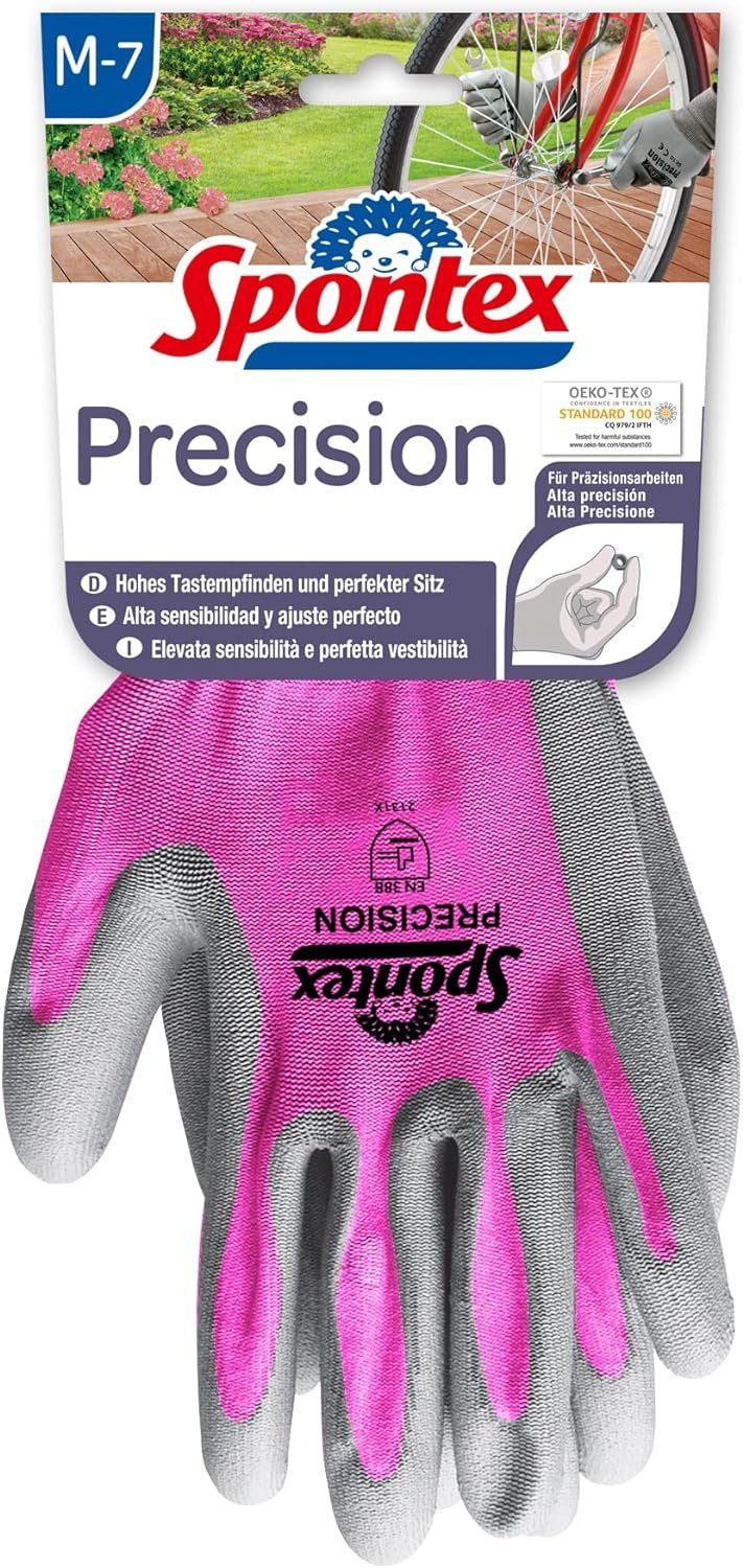SPONTEX Arbeitshandschuhe Precision Handschuhe Größe M für feine Arbeiten farbe nicht wählbar