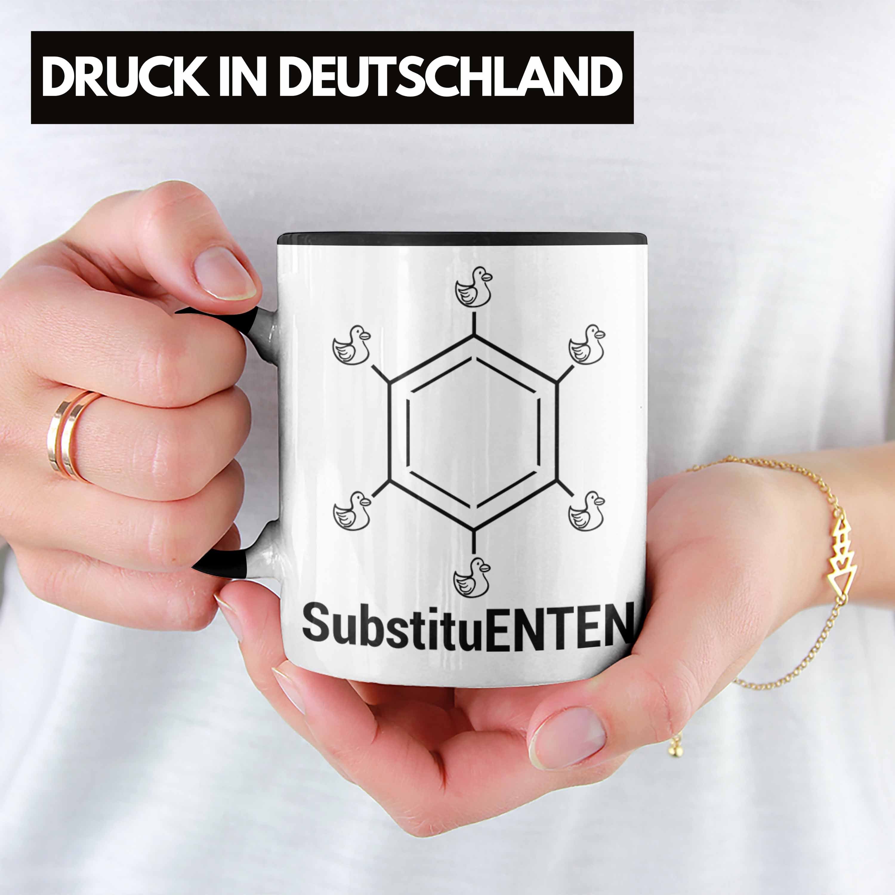 Witz Schwarz Chemie Chemie Kaffee Organische Chemiker Tasse SubstituENTEN Tasse Trendation Ente