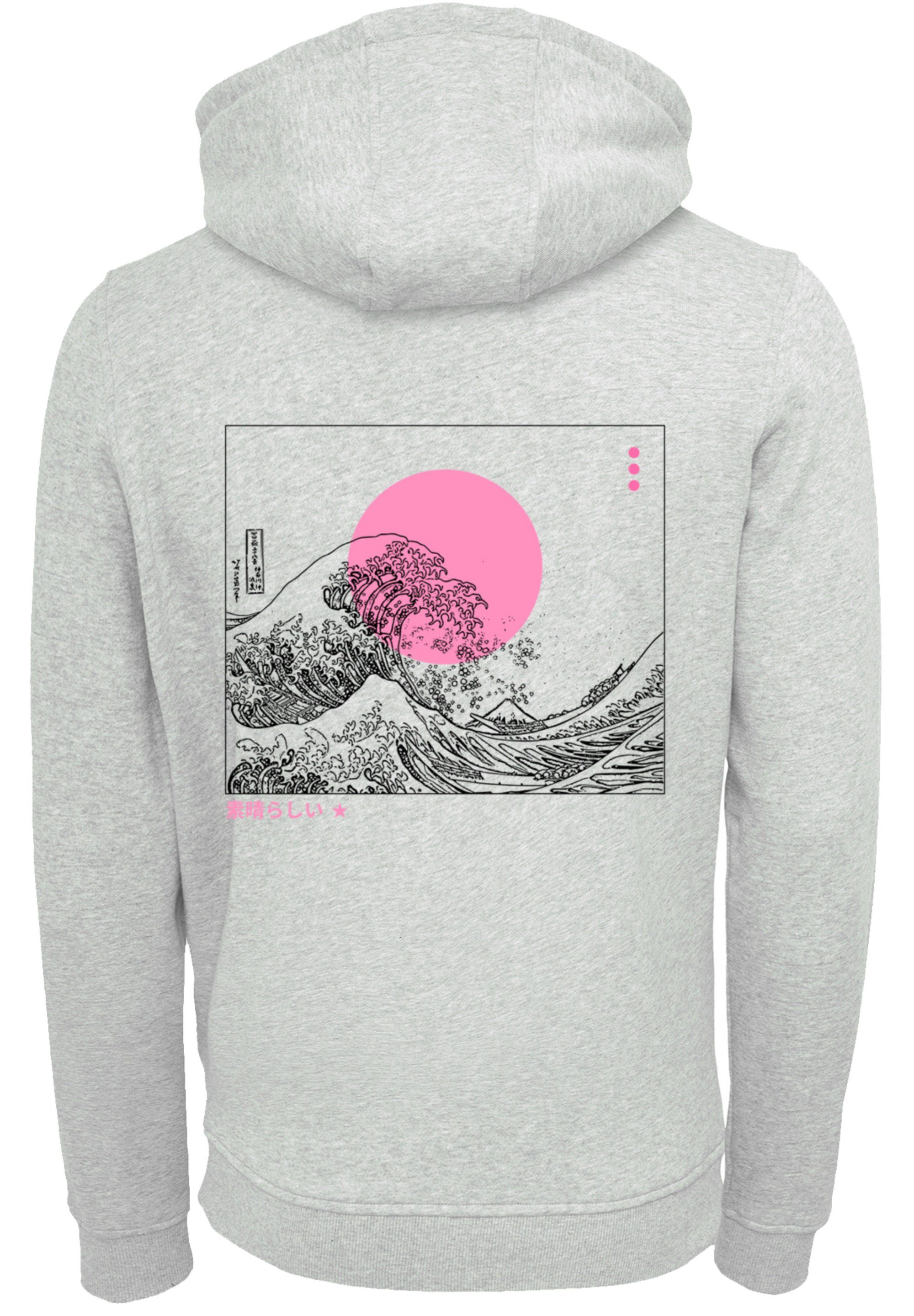 F4NT4STIC Kapuzenpullover Kanagawa Welle Japan Hoodie, Warm, Bequem heather grey | Hoodies