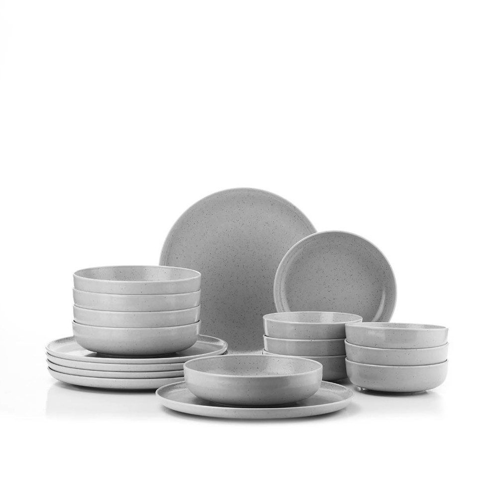 Kütahya Porselen Tafelservice Moderna 18 tlg Geschirrset grau matt Porzellan 6 Personen modern (18-tlg), 6 Personen, porzellan, 6-Personen Set, moderne graue Farbgebung