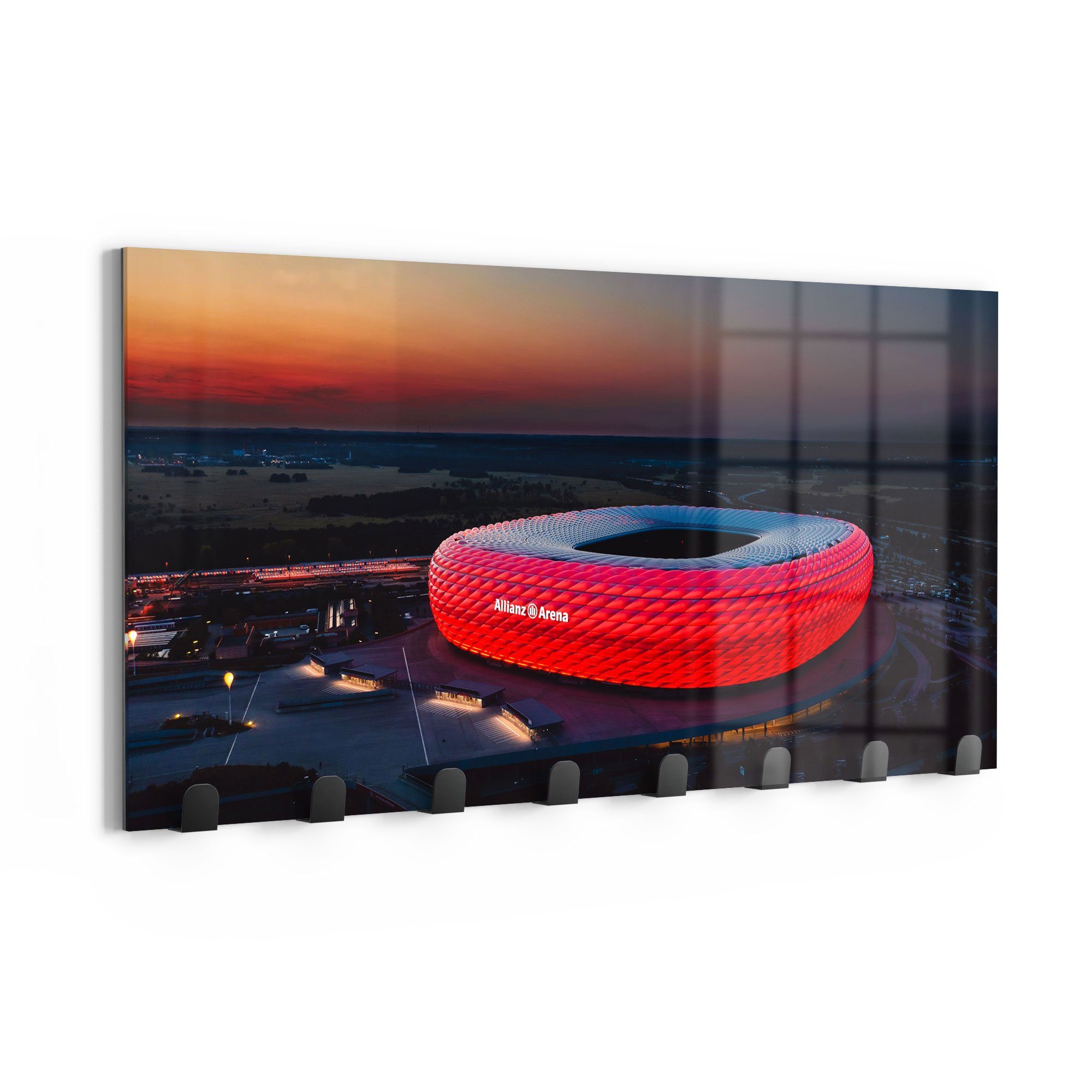 DEQORI Kleiderhaken 'Allianz Arena, München', Glas Garderobe Paneel magnetisch beschreibbar
