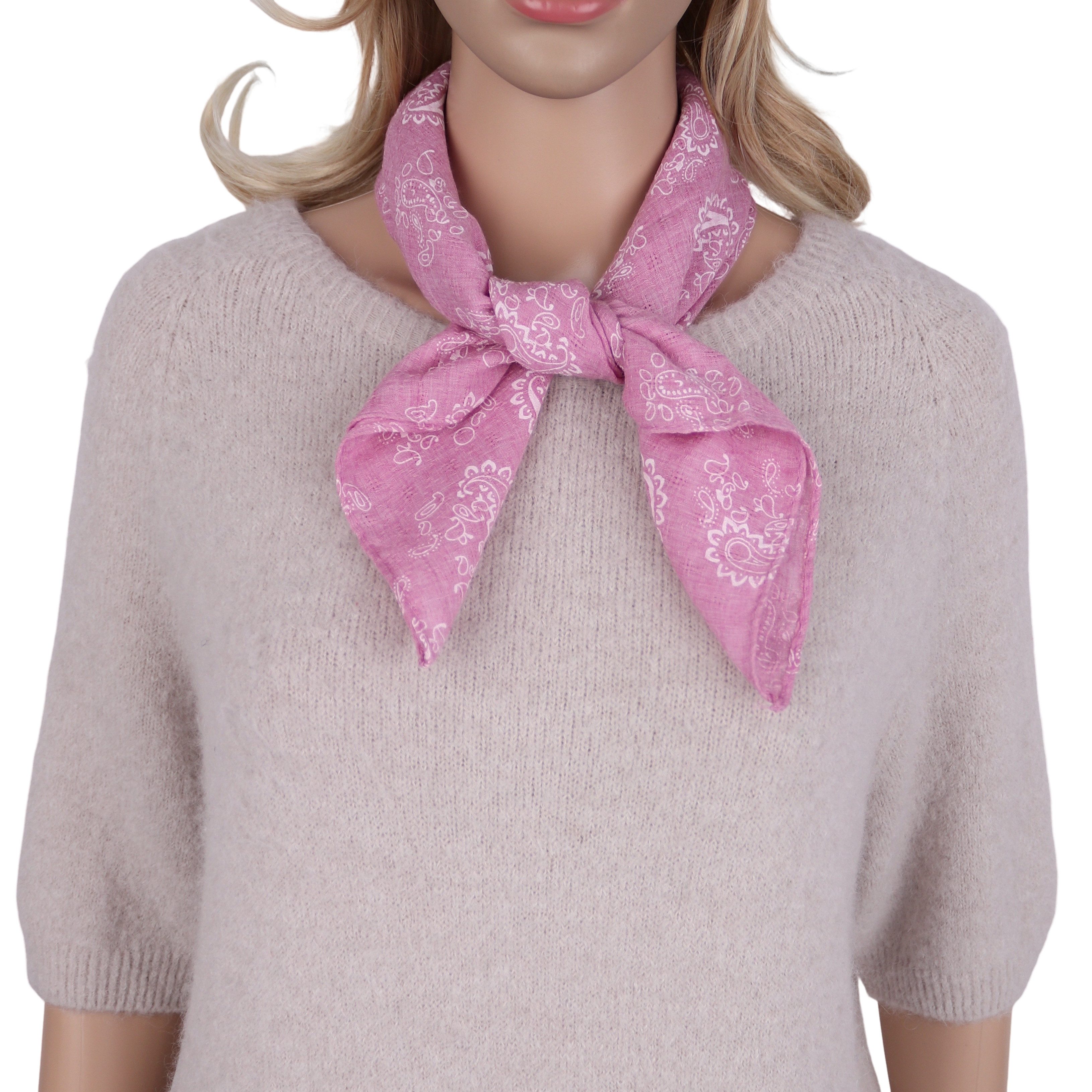 MIRROSI Nickituch ierecktuch ca. 60 × 60 cm, wunderschönes Paisley-Muster, Damen Halstuch ideal für Frühling, Sommer oder Herbst