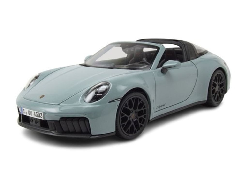 Maisto® Modellauto Porsche 911 (992.2) Targa 4 GTS 2025 grün metallic, Maßstab 1:18