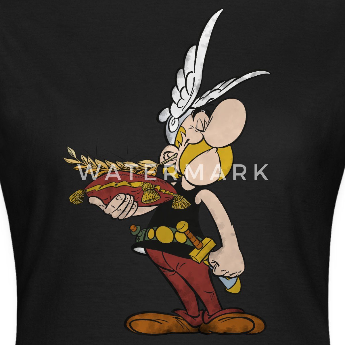 Spreadshirt T-Shirt Asterix & Obelix Mit Trophäe Frauen T-Shirt (1-tlg) Slim Fit, fällt klein aus