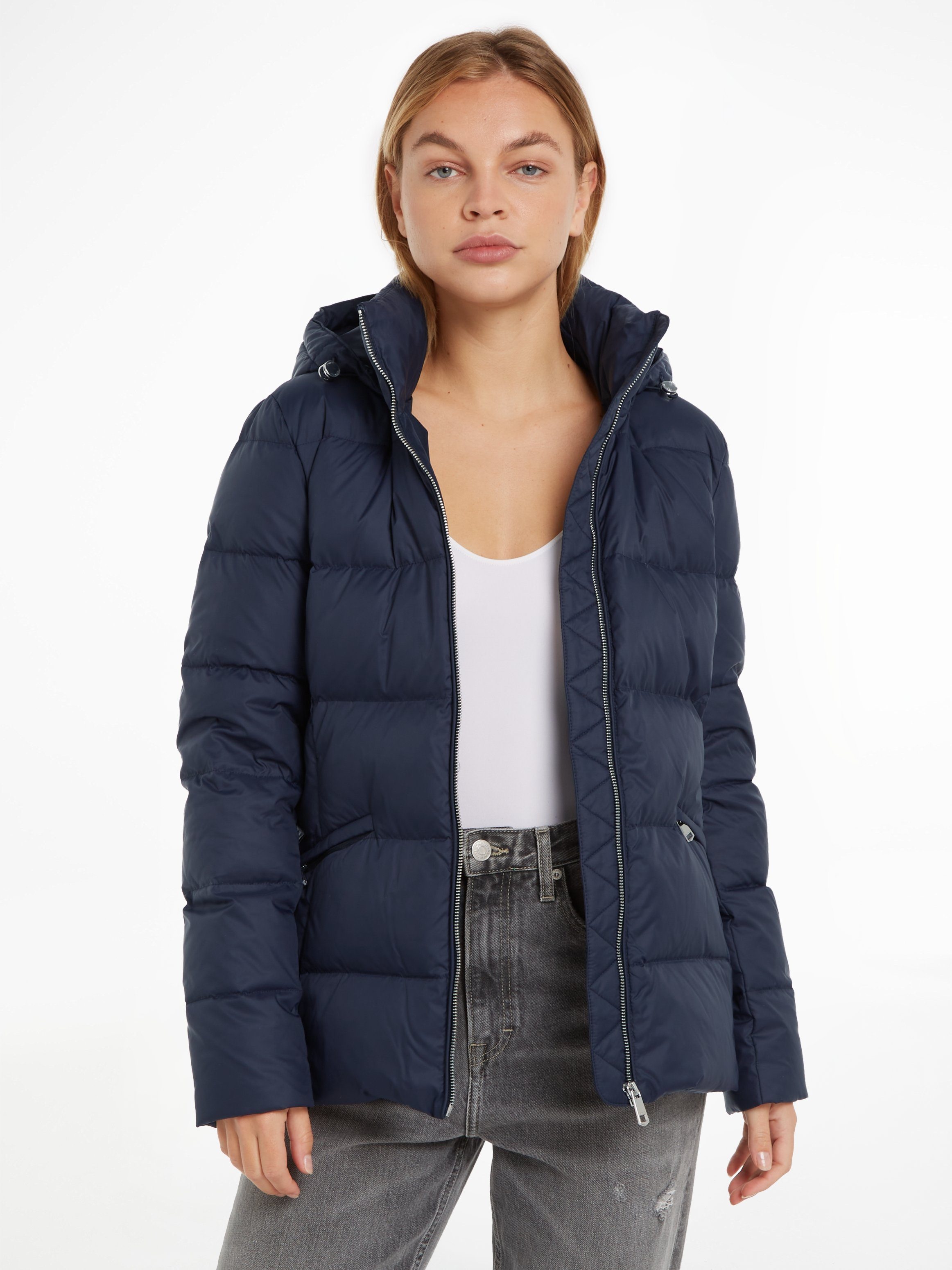 Tommy Hilfiger Steppjacke FEMININE MW RECYCLED DOWN JACKET mit Kapuze Desert_Sky