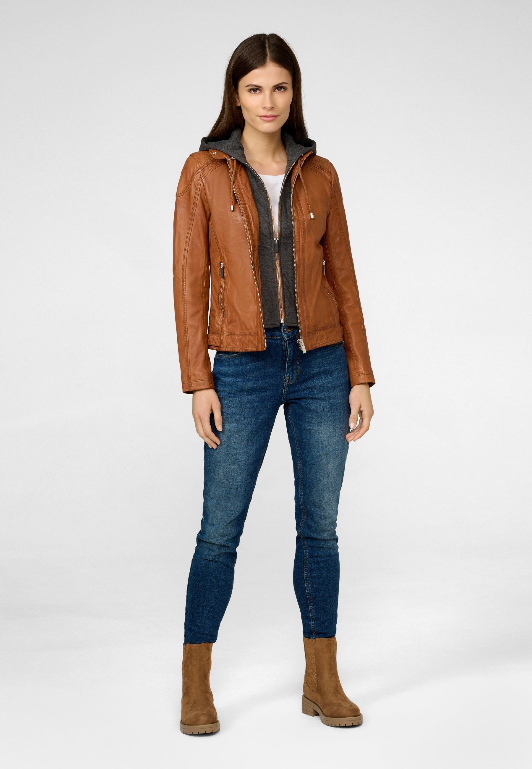 RICANO Lederjacke Ines Hochwertiges Lamm-Nappa-Leder günstig online kaufen