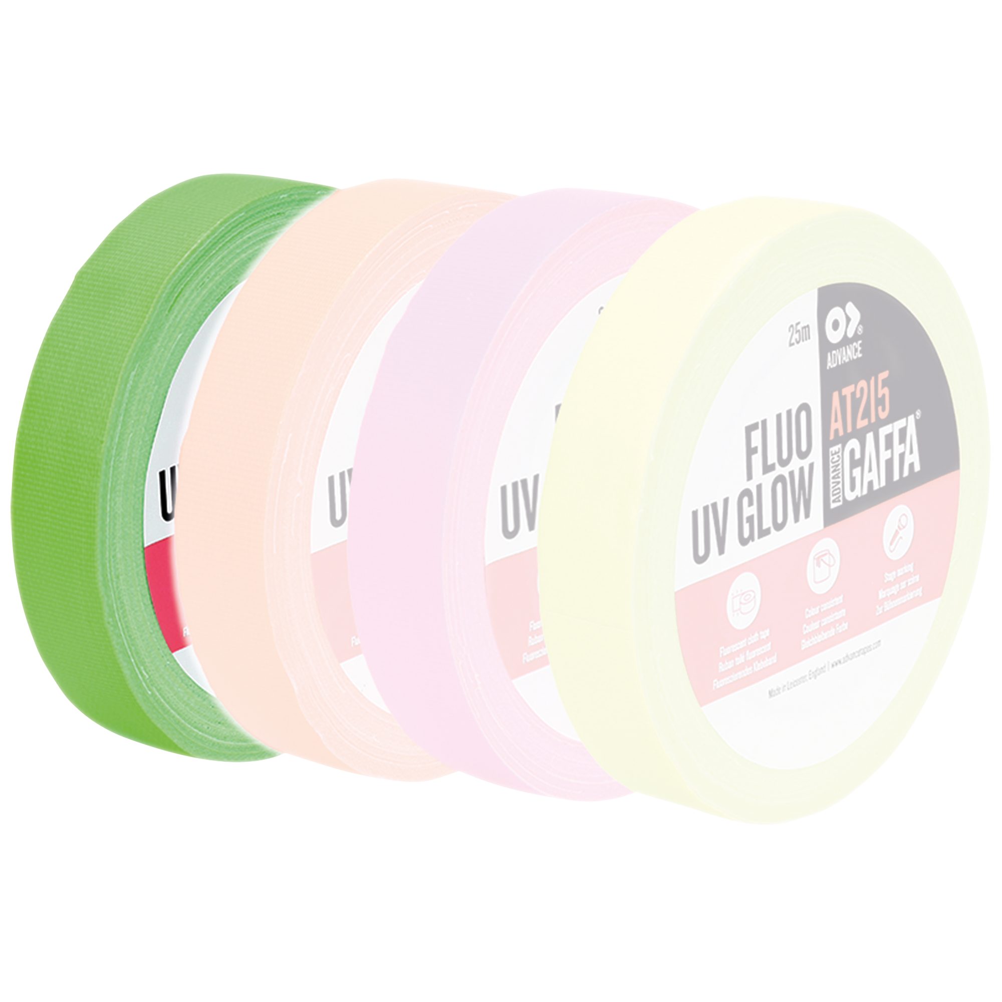 ADVANCE Klebeband ADVANCE AT215 Fluorescent Gaffa Tape Green Grün - 19 mm - 25 m