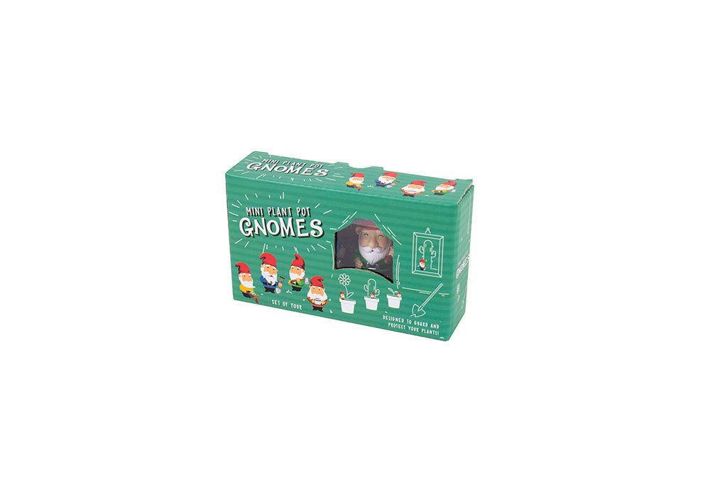 GIFT REPUBLIC Dekofigur Mini Gartenzwerge Dekostecker (Set, 4 St., Polyresin Blumentopf Stecker), für Pflanztopf, Balkon, Beet
