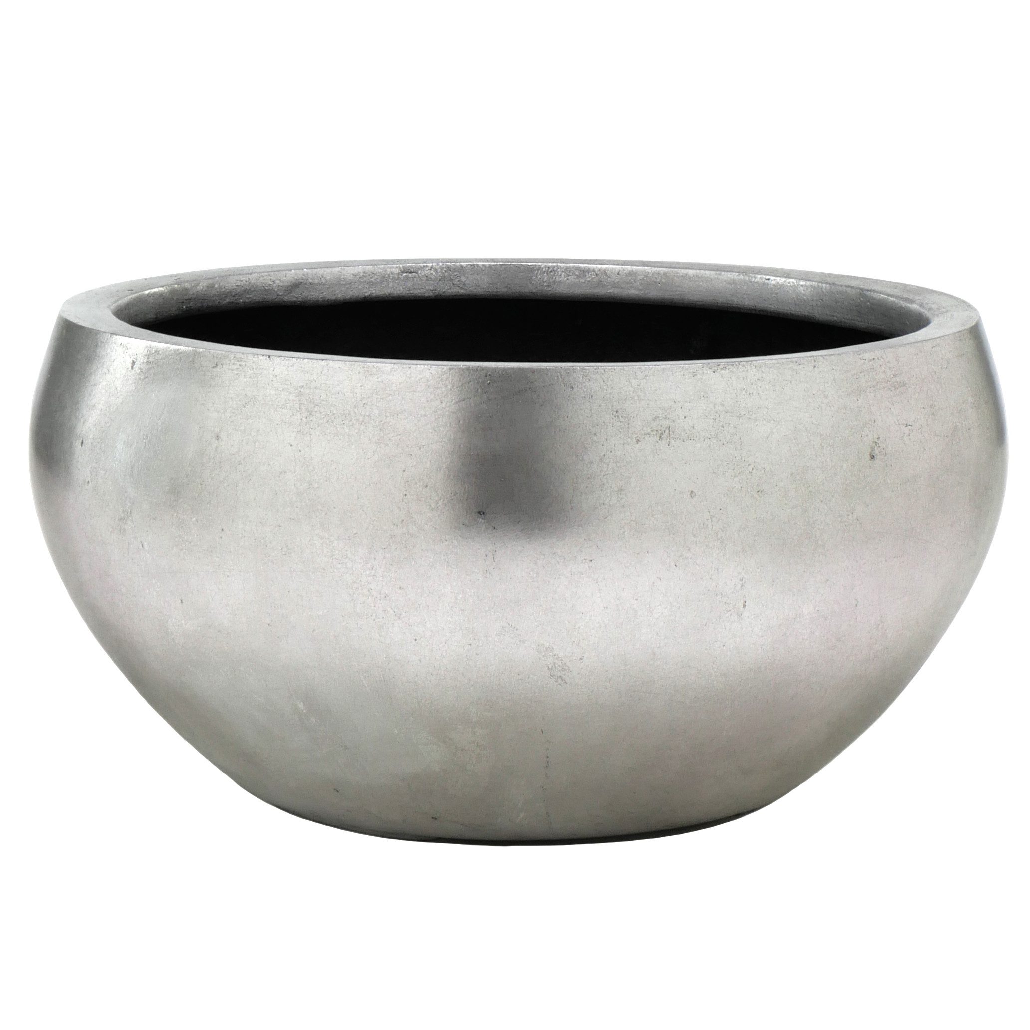 Flingora Pflanzschale Alodie, Fiberglas - Indoor - Silber - Ø 50 cm günstig online kaufen