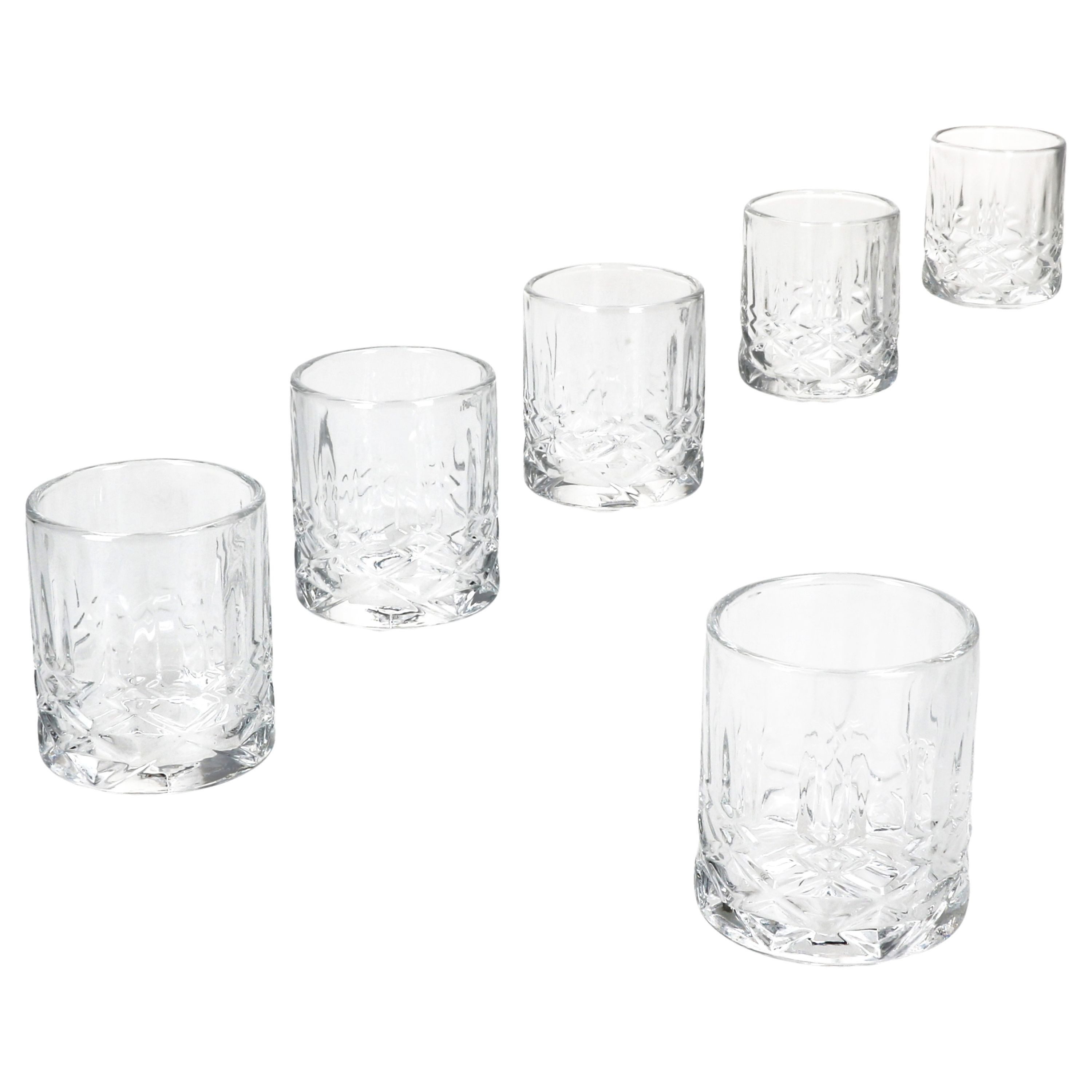 MamboCat Schnapsglas 6er Set Shot Schnapsgläser 2cl 4cl Relief Glas Stamper Bar Pinnchen, Glas