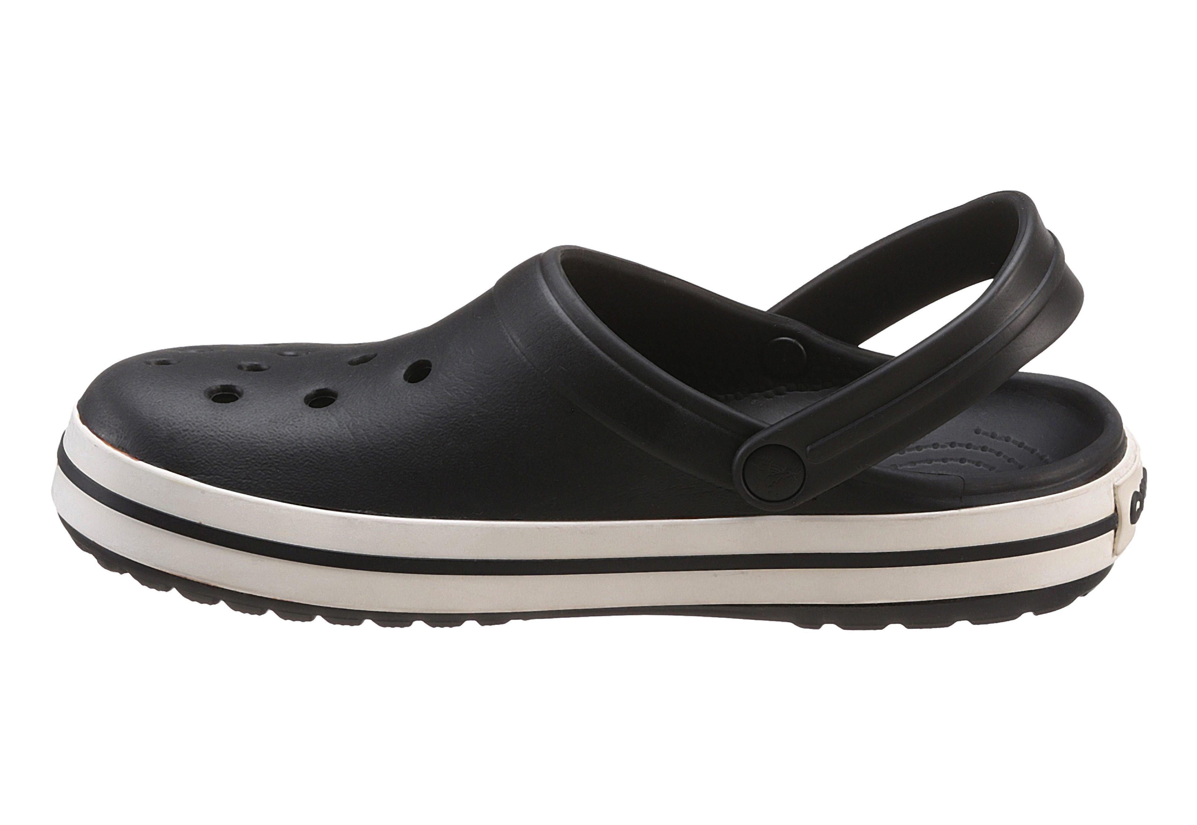 Crocs farbiger Laufsohle schwarz-weiß mit Crocband Clog