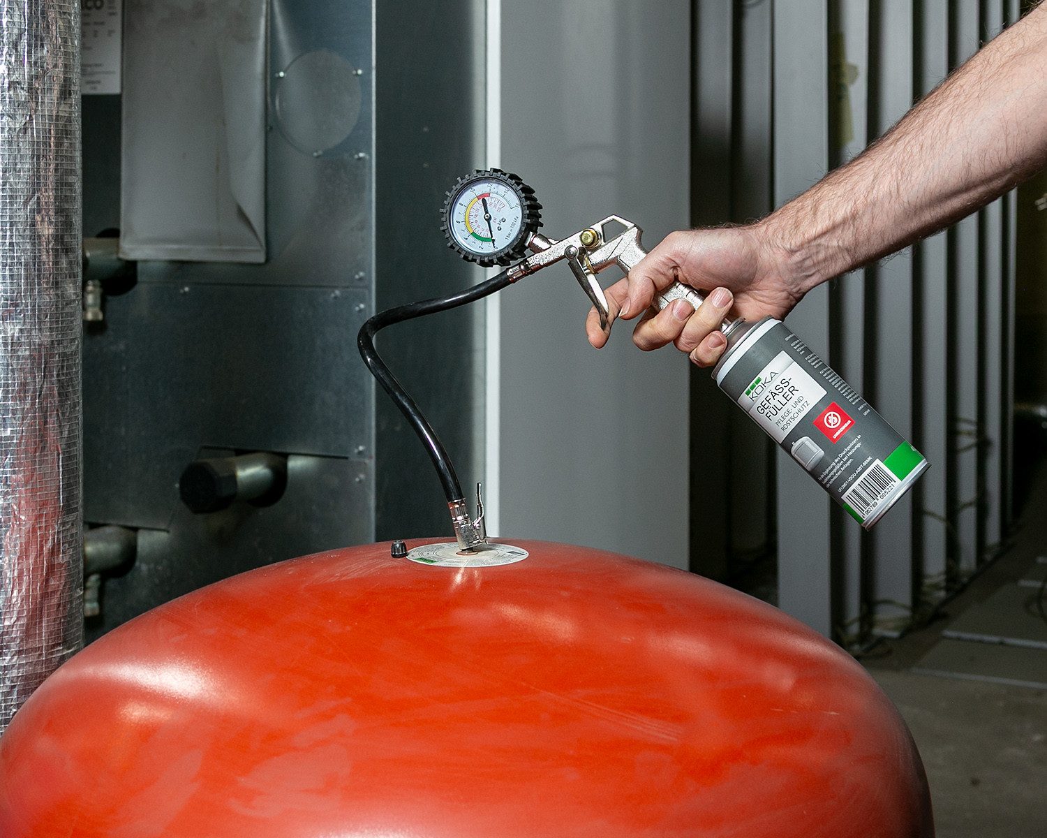 KOKA Rostschutzgrundierung Gefäßfüller nicht brennbar 400ml Ausdehnungsgefäß, 1-tlg., Füller Heizung Membran Ausdehnungsgefäss Spray Unbrennbar Rostschutz