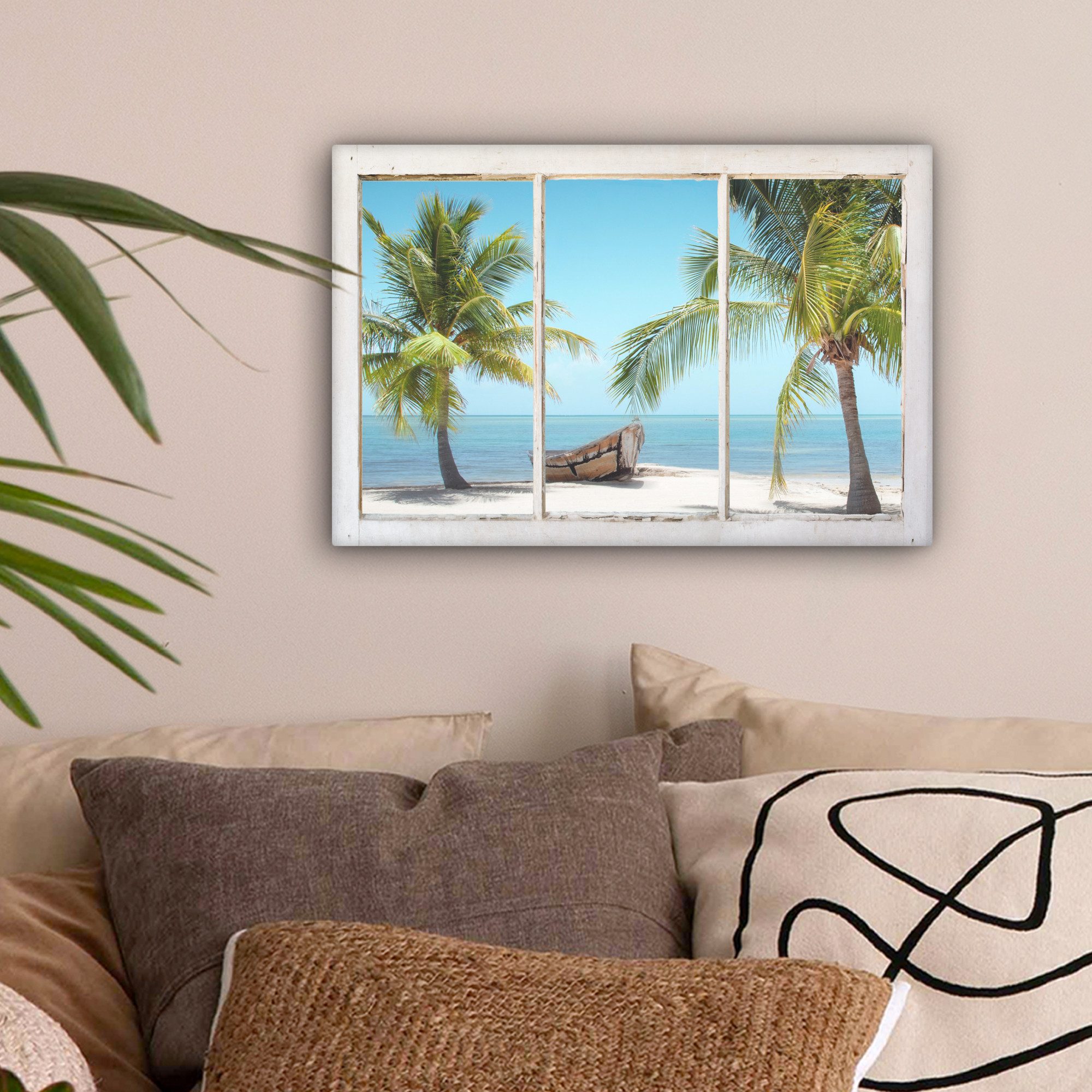 OneMillionCanvasses® Leinwandbild Aussichtspunkt - Palmen - Strand, Fotodru günstig online kaufen