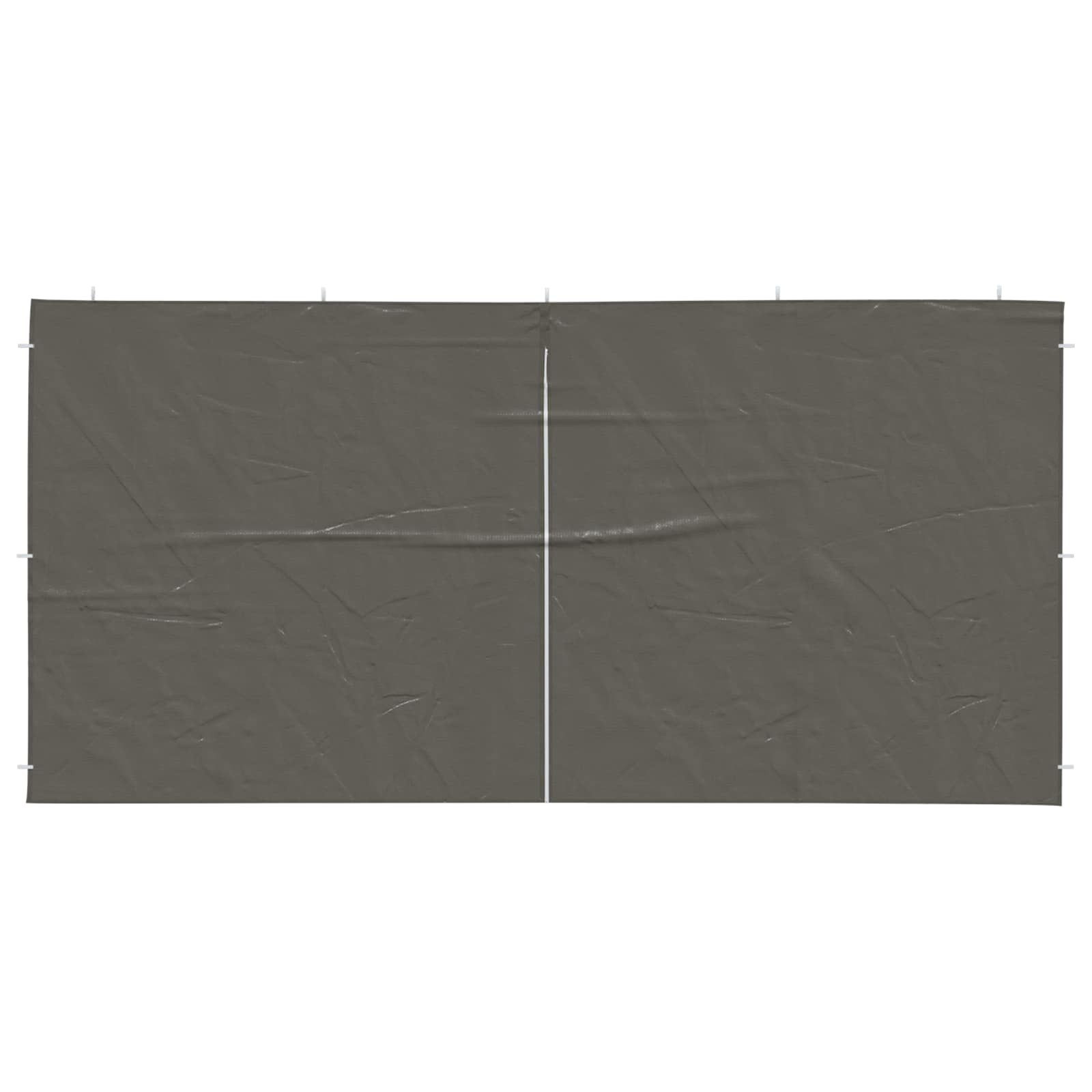 vidaXL Partyzelt Party Zelt Seitenteil 2 pcs Anthrazit 400 x 195 cm PE und Stahl