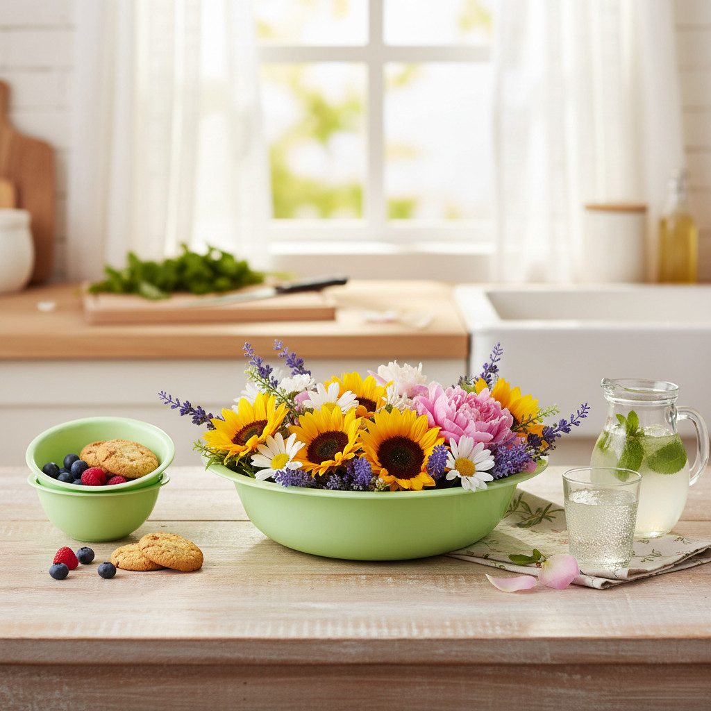 Viana Übertopf Dekorative Metallschale in glänzender Emaille-Optik für