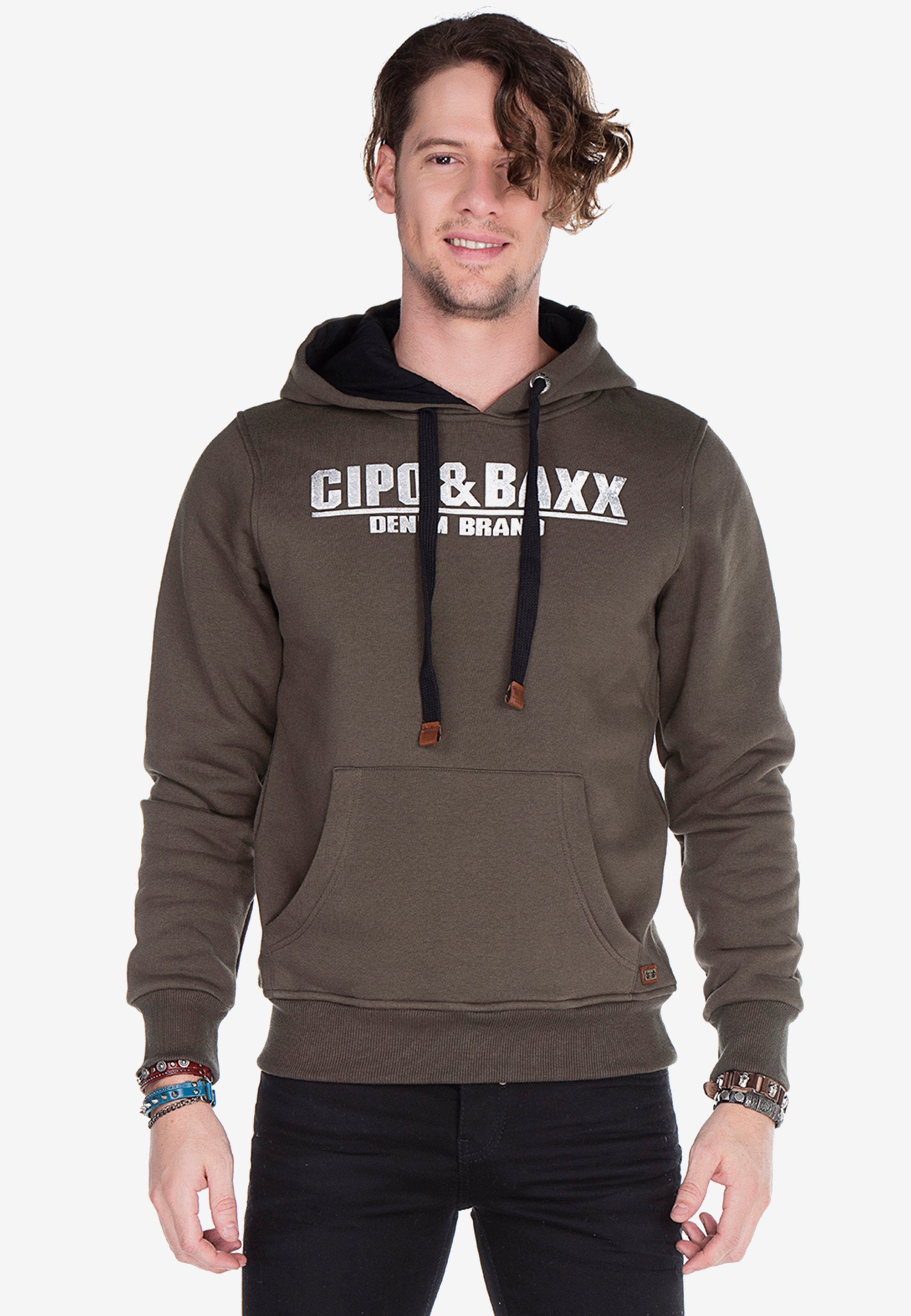 & mit Kapuzensweatshirt Cipo Baxx Markenlogo