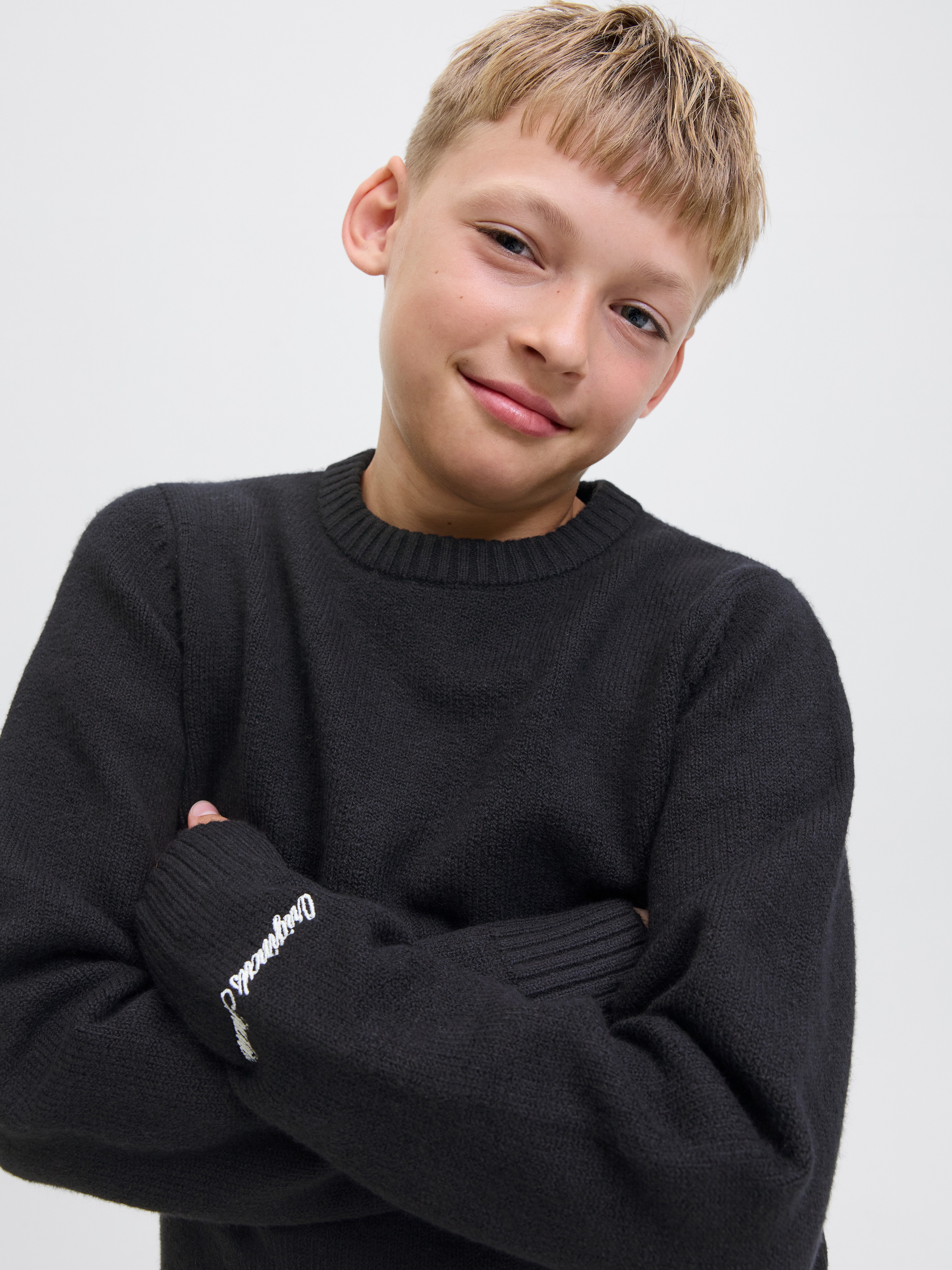 Jack & Jones Junior Rundhalspullover JORNORREBRO KNIT CREW NECK JNR Baumwollmischung, locker geschnitten – Bild 2 von 5