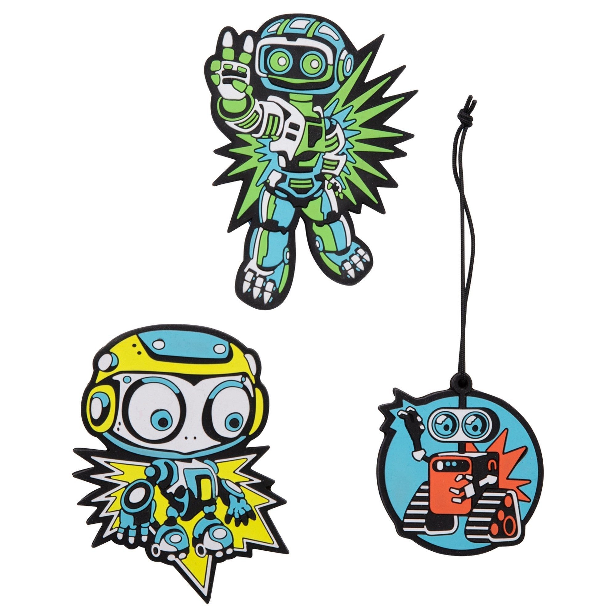DerDieDas® Schulranzen Zubehör Wechselbuttons 3tlg. (Blue Robot)