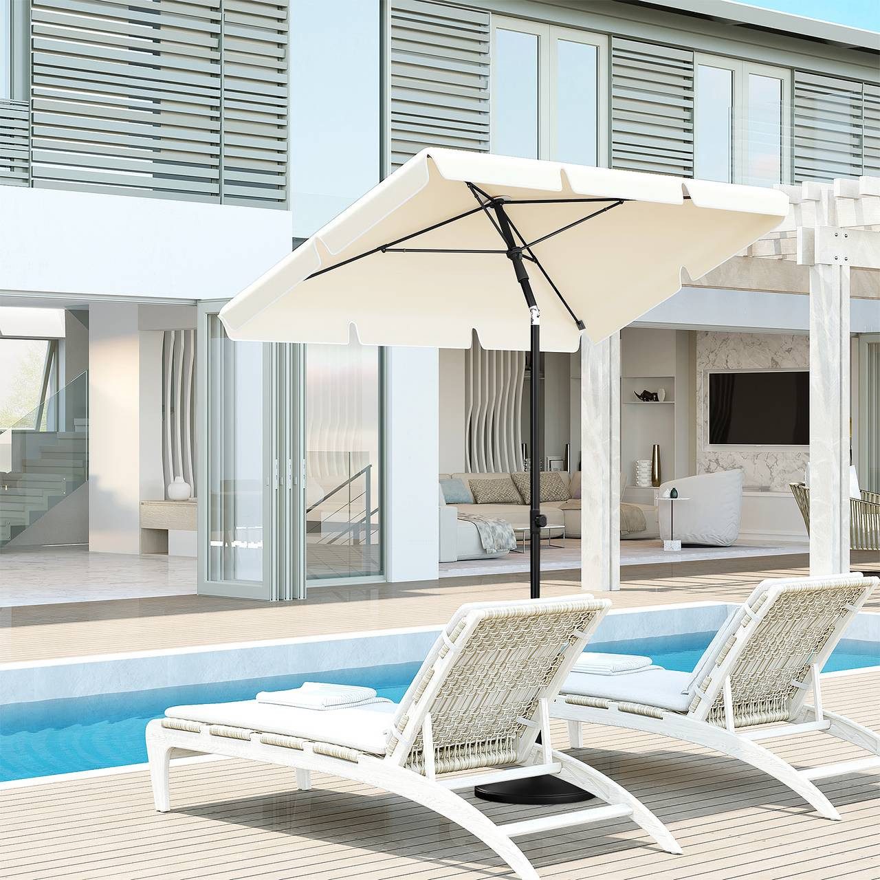 Woltu Sonnenschirm, 45° knickbar, UV-beständig, wasserdicht günstig online kaufen