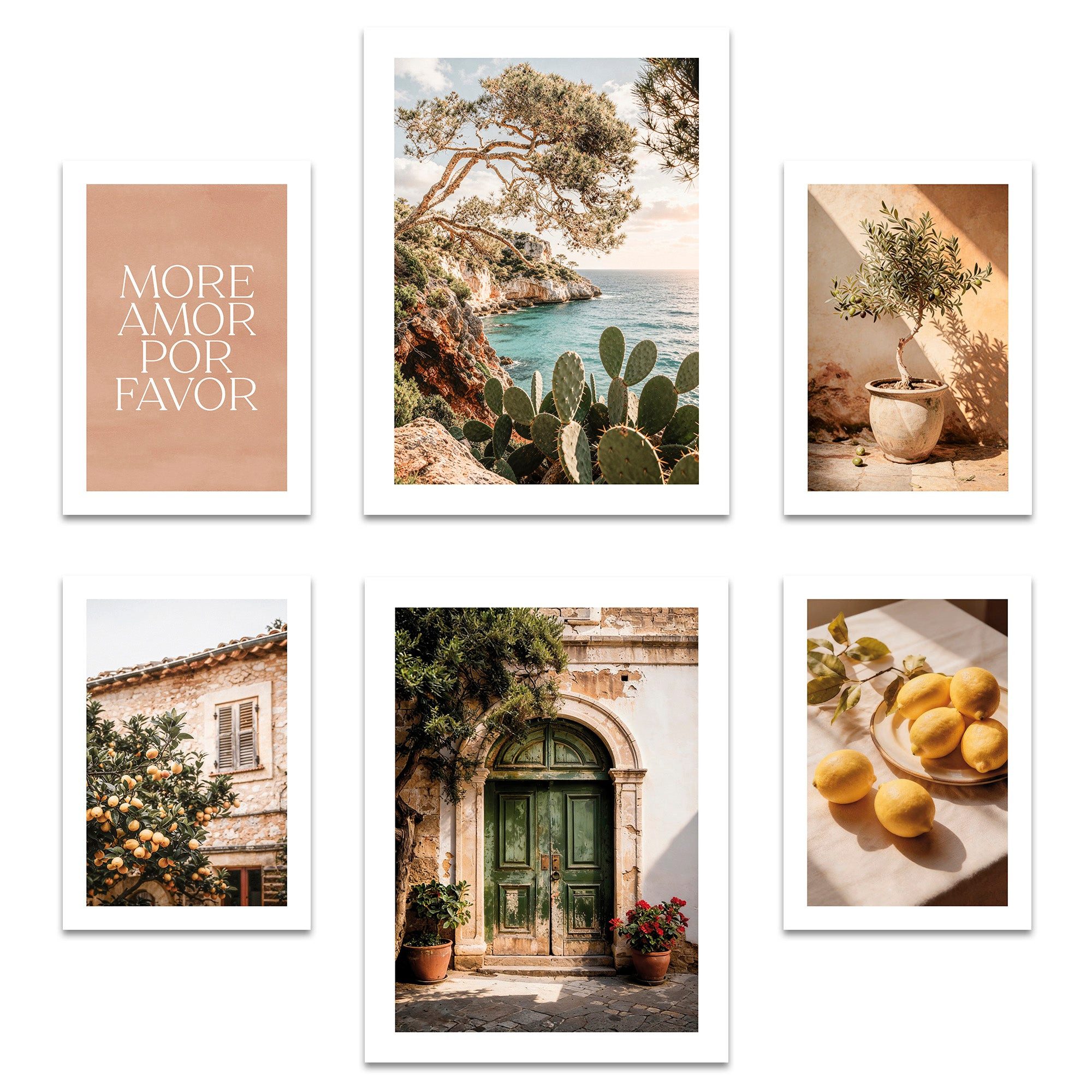 ARTFAVES Bilder-Collage Poster Set La Dulce Vida Española I mehrteilige Bilderwand I Wandbilde, (Wandbilder modern, 6 St)
