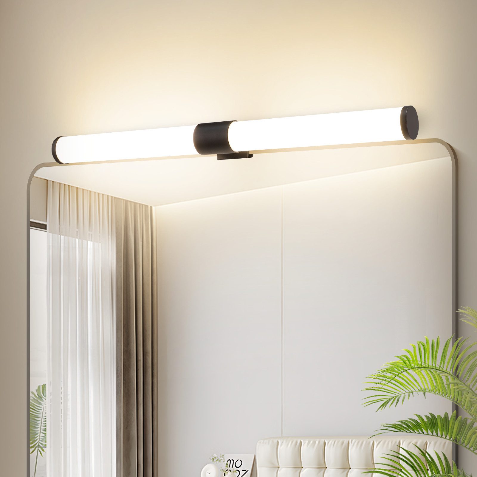 Nettlife LED Spiegelleuchte Bad Schwarz Klemmbar günstig online kaufen