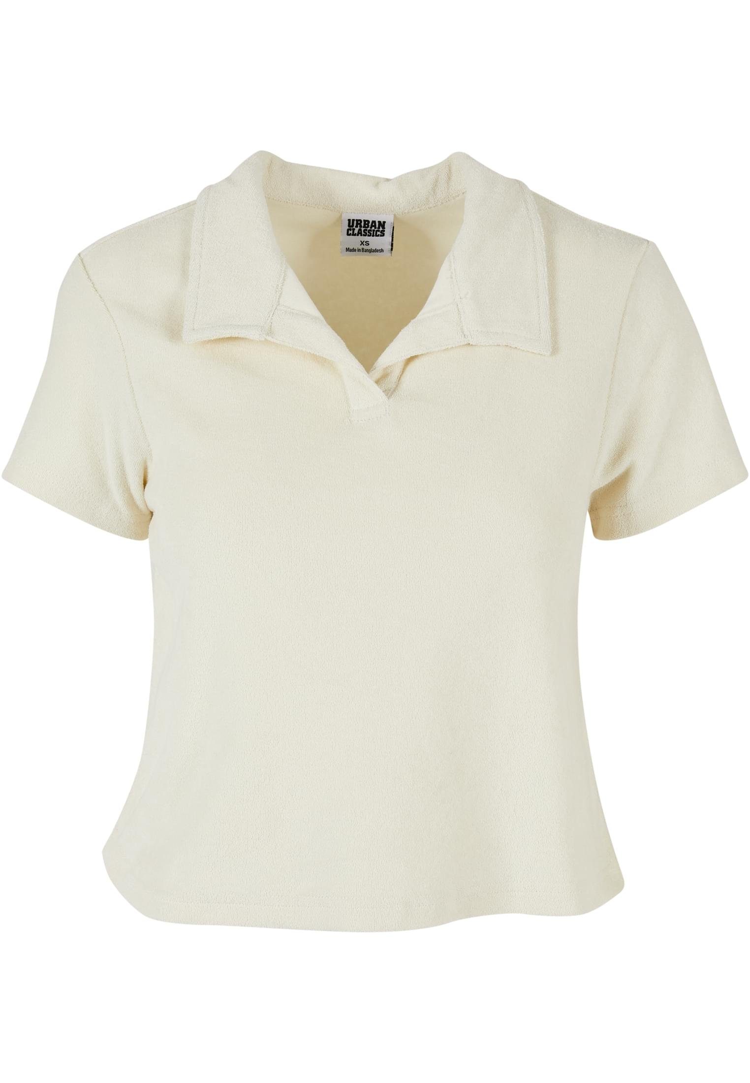 URBAN CLASSICS Damen Polo Ladies (1-tlg) Tee Kurzarmshirt palewhite Towel