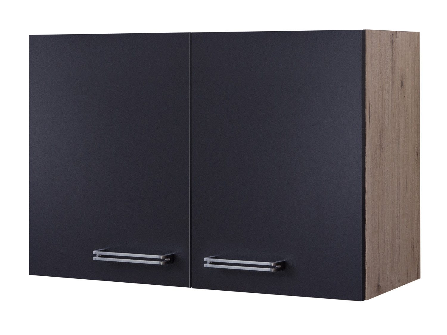 Flex-Well Hängeschrank Hängeschrank Küche - 80 cm breit - Anthrazit San Remo Eiche – Lino