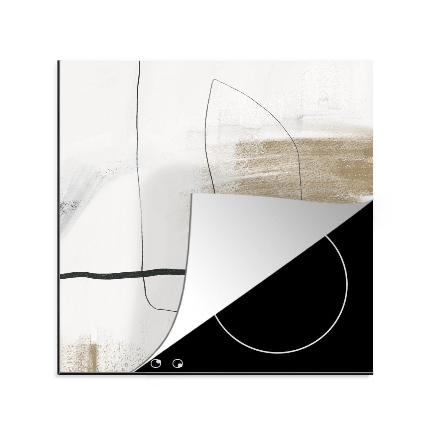 Herdblende-/Abdeckplatte MuchoWow (1 tlg), - küche Vinyl, - Ceranfeldabdeckung, Arbeitsplatte 78x78 Kunst Minimalismus cm, für Abstrakt,
