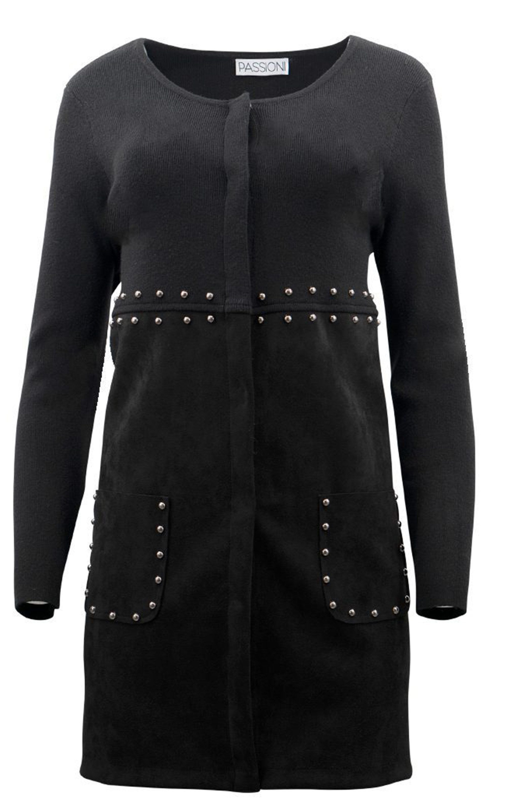 Passioni Langjacke mit Nietendetails günstig online kaufen