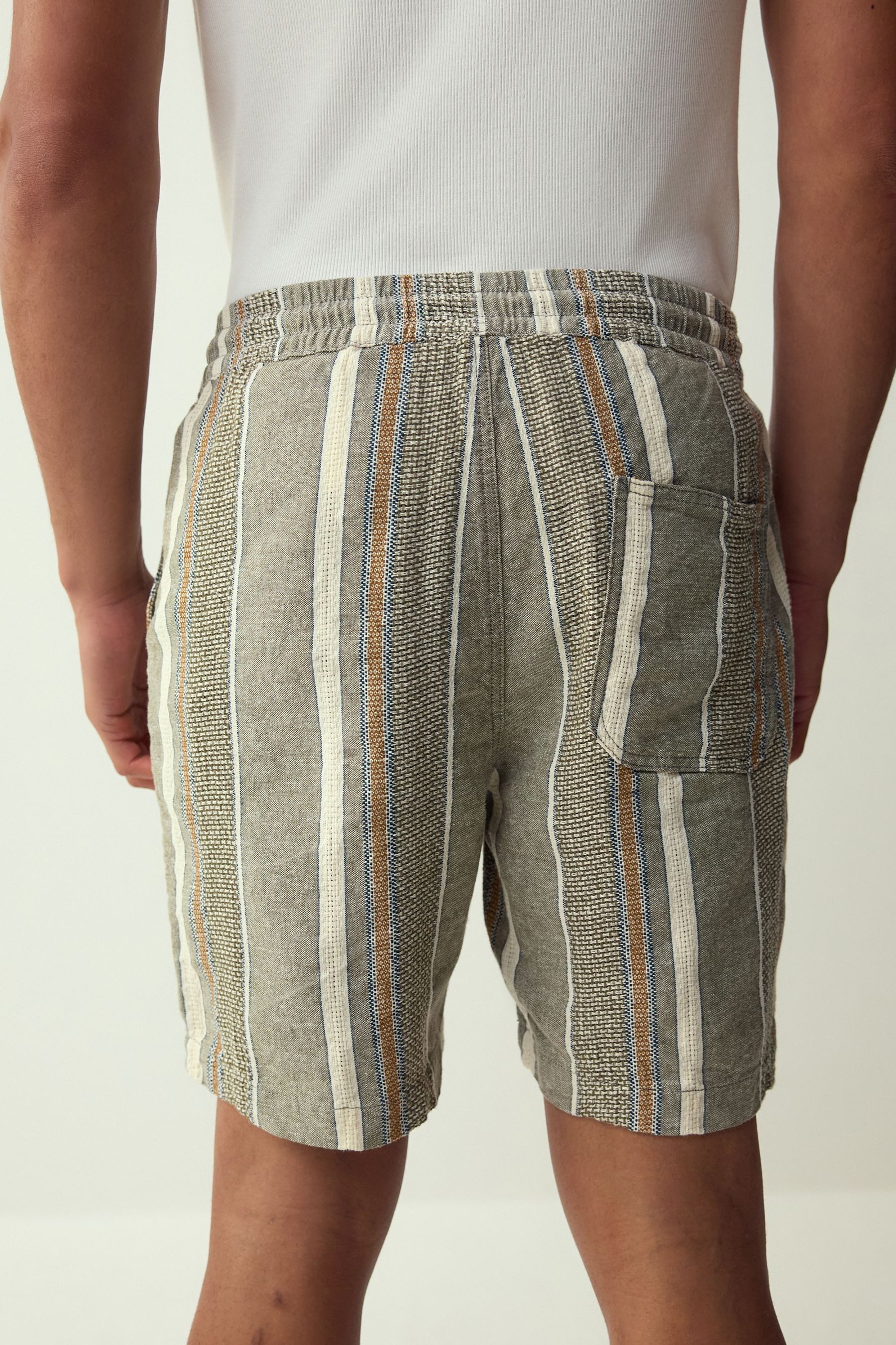 Next Shorts Shorts aus Leinenmix mit Elastikbund und Streifen (1-tlg) günstig online kaufen