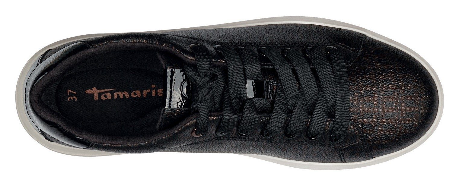 Tamaris Sneaker mit Wechselfußbett schwarz-rosegoldfarben praktischem