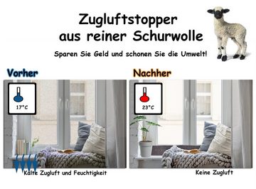BigDean Zugluftstopper für Fenster 100cm 100% Schurwolle Grau Luftzugstopper Made in Germany, 1-tlg.