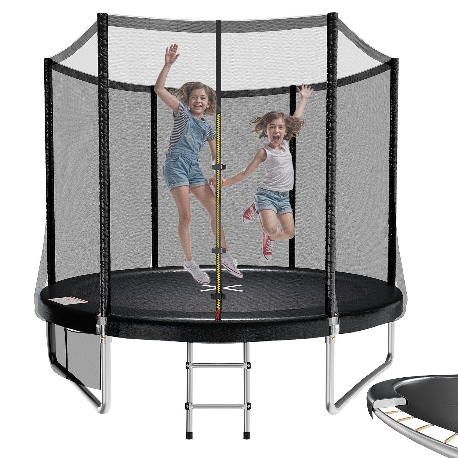 HOMALL Gartentrampolin Kinder-Trampolin für den Außenbereich mit Sicherheitsnetz, Ø 228 cm, (Mit Sicherheitsnetz, Leiter und Schuhnetz, Größe 183/228/305/427 cm)