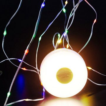 yozhiqu LED-Lichterkette Praktische, faltbare Zeltlampe – ideale Dekoration für draußen, Robuste, tragbare, vielseitige Modi, wasserdicht, USB-aufladbar