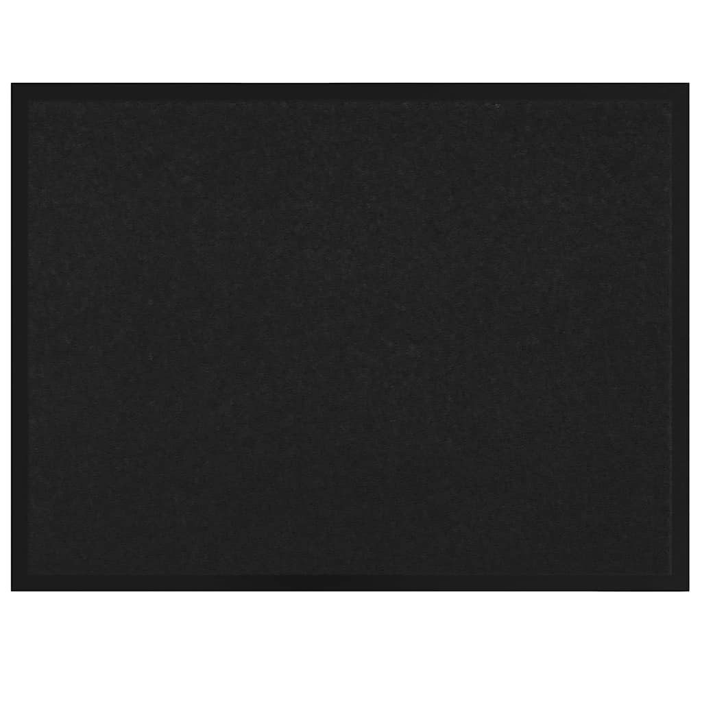 vidaXL Fußmatte Fußmatte Schwarz 80 x 60 x 1,2 cm Teddystoff, Höhe: 1.2 mm