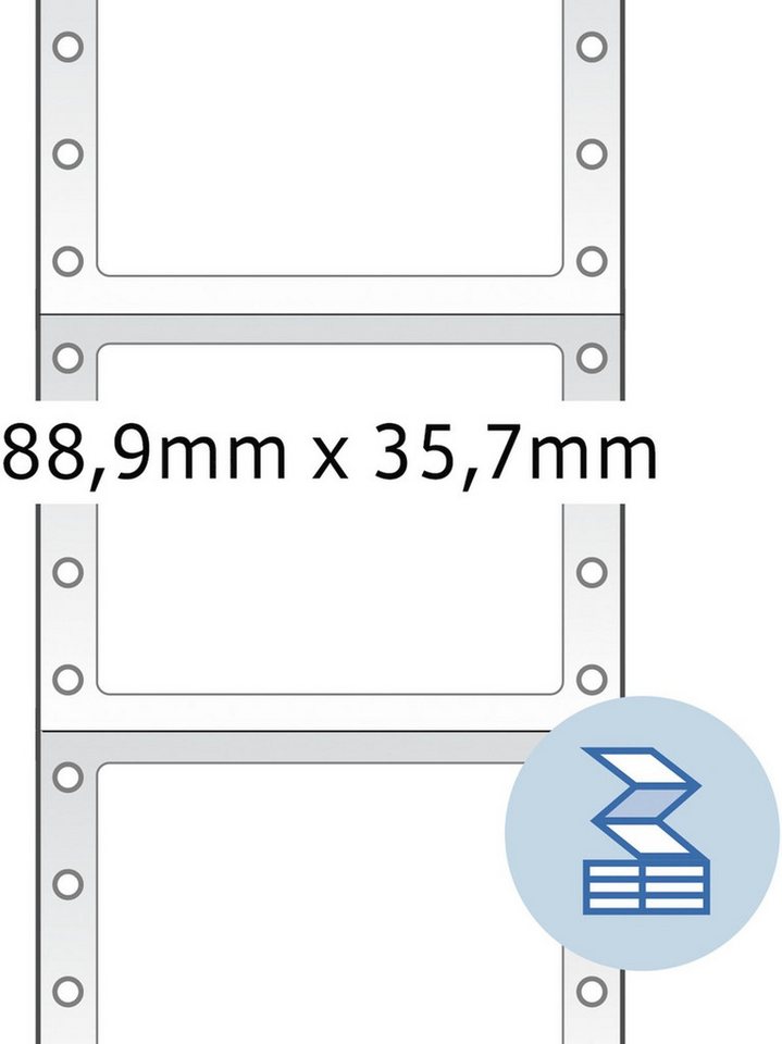 Thumbnail - HERMA Etikettenrolle Computeretiketten endlos 88,9x35,7mm 1-bahnig VE=4000 Stück.