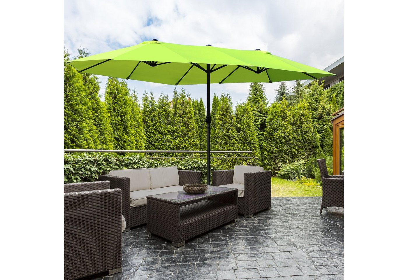Thumbnail - Outsunny Sonnenschirm Doppelsonnenschirm, LxB: 460x270 cm, Sonnenschirm, Gartenschirm, ohne Schirmständer