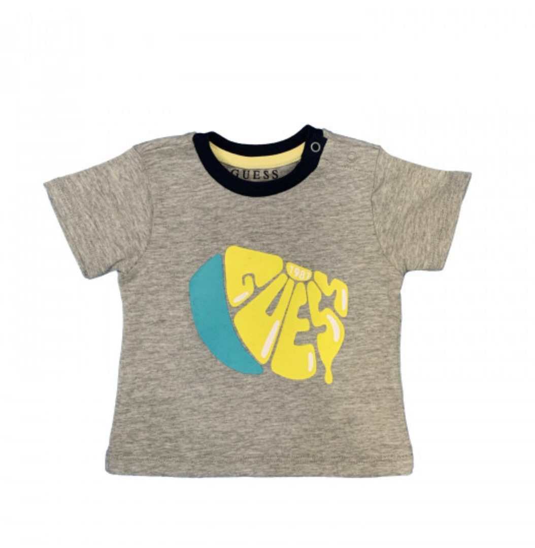 T-Shirt Baby Jungen T-Shirt Print – Baumwollmix kurzarm blau/grau