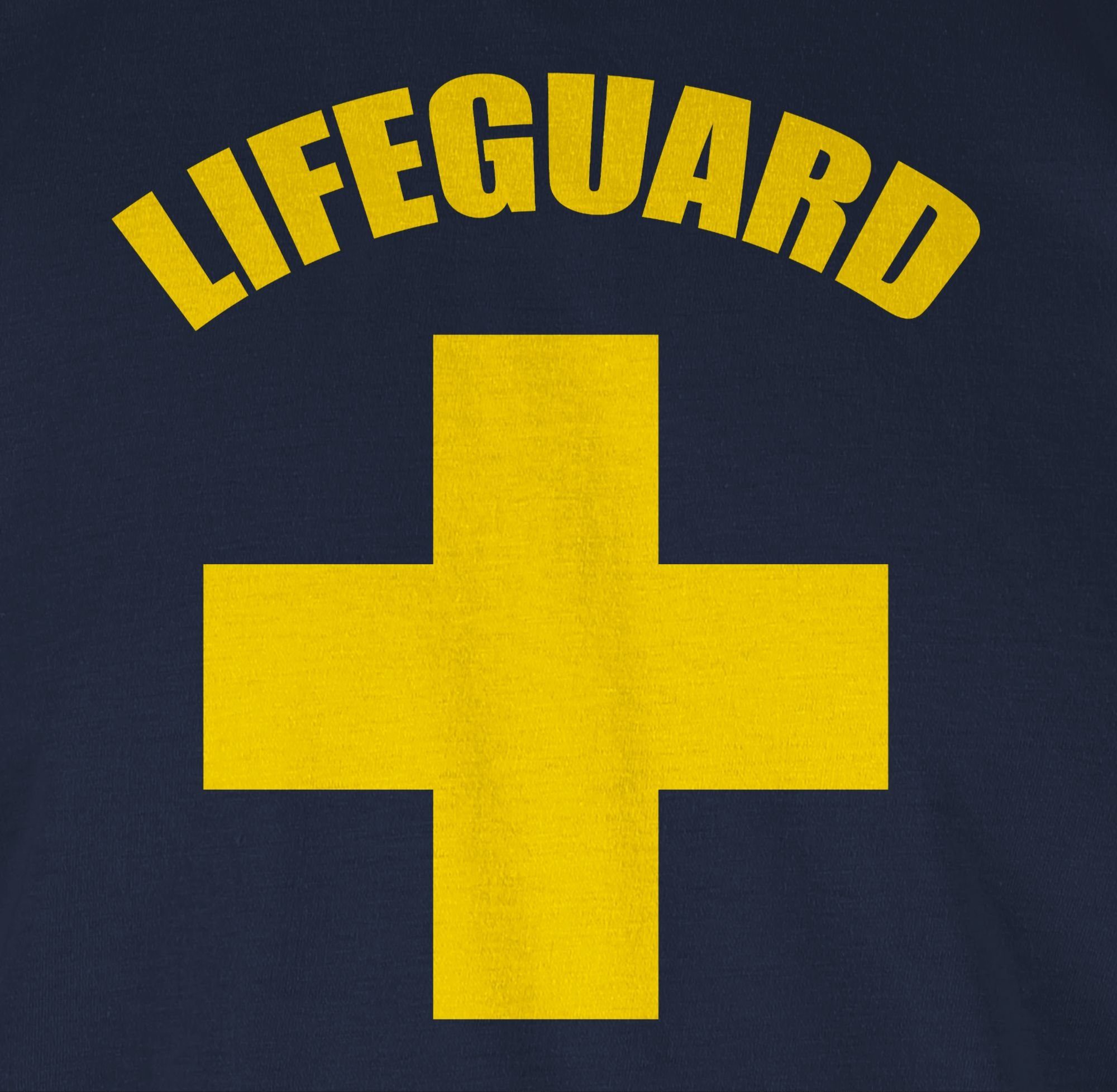 Baywatch Karneval Wasserrettung Navy Lifeguard Outfit Rettungsschwimmer T-Shirt Blau Shirtracer 2
