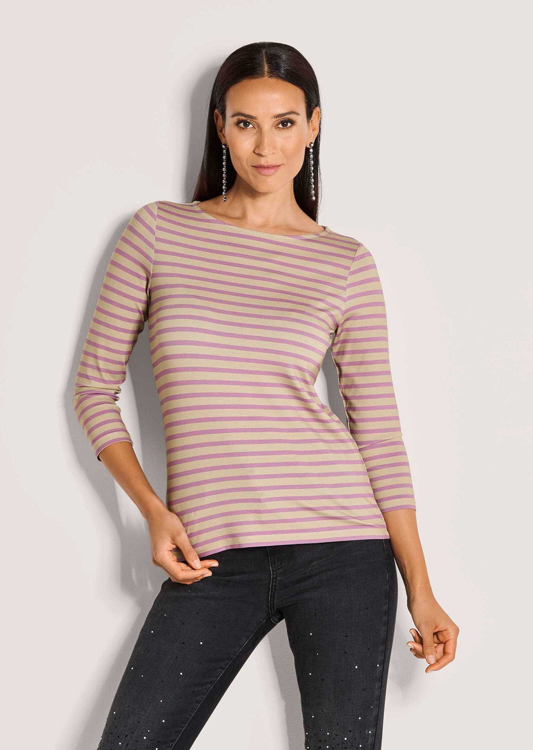 MADELEINE 3/4-Arm-Shirt Ringelshirt mit U-Boot-Ausschnitt, Halbarm günstig online kaufen