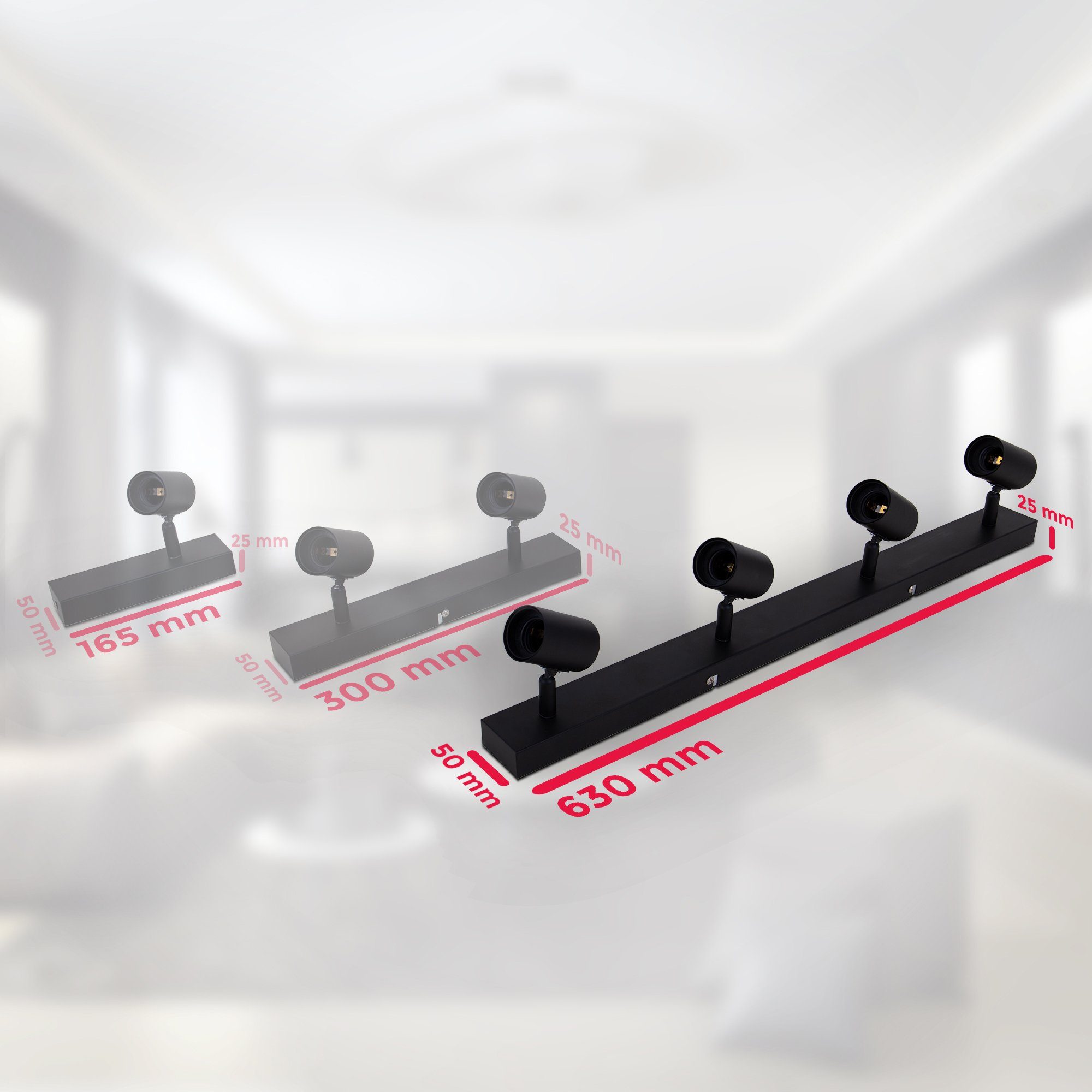 B.K.Licht LED Deckenspots, ohne Leuchtmittel, LED Vintage Deckenlampe Retro Deckenleuchte schwarz Industrie E27