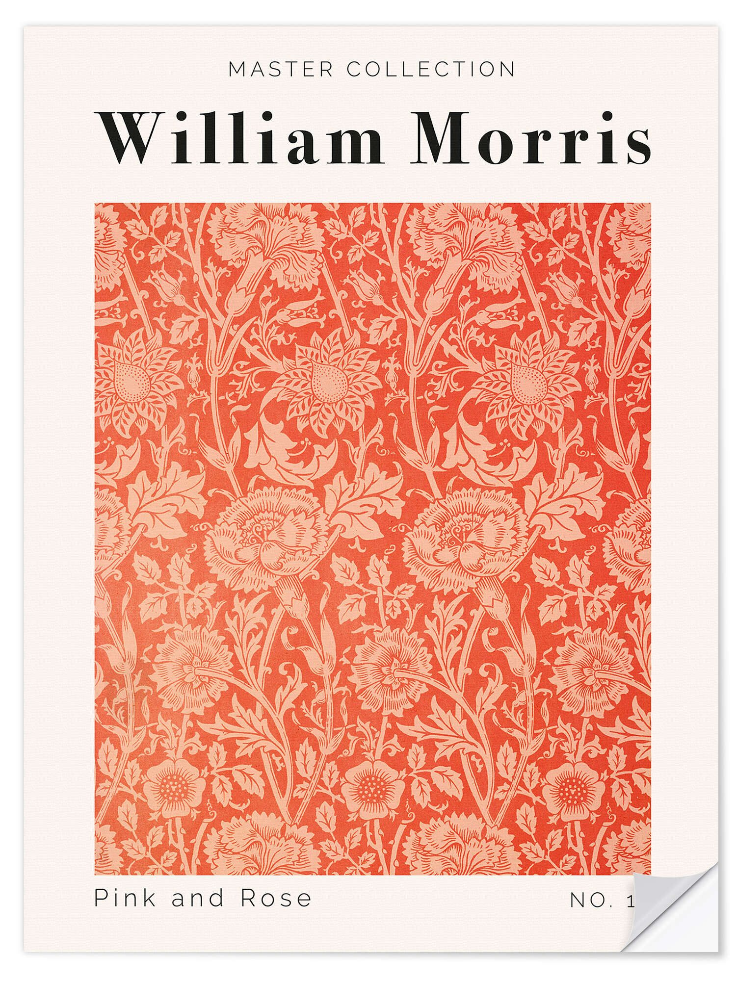 Posterlounge Wandbild Pink and Rose No. 10, William Morris, erhältlich als Poster, Leinwandbild, Wandsticker oder Acrylglasbild