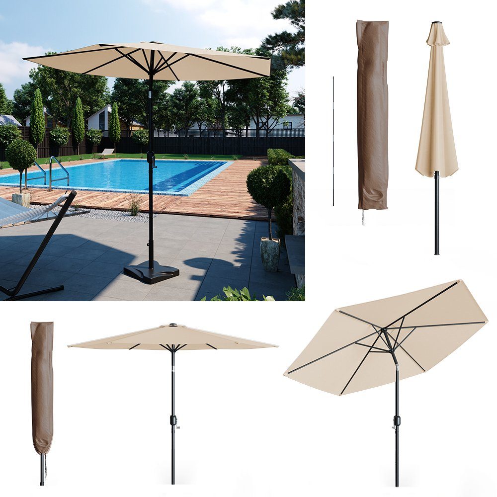 OK-Living Sonnenschirm, Beige, 270 cm mit günstig online kaufen