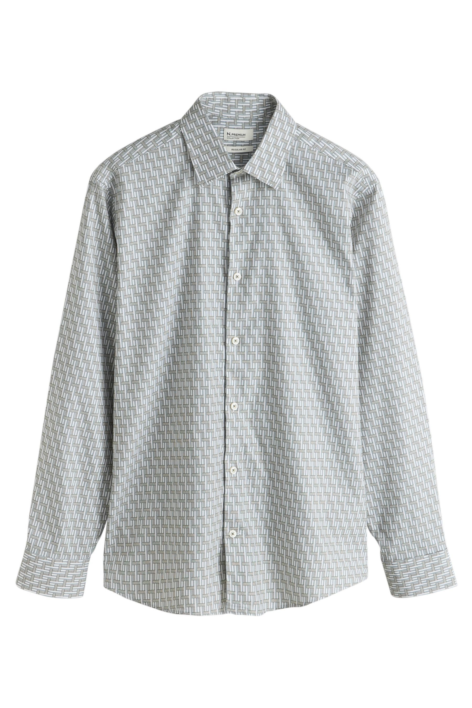 Langarmhemd Regular Fit Langarmhemd mit Print