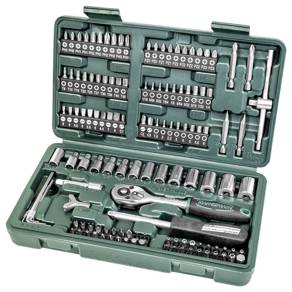 Brüder Mannesmann Werkzeuge Steckschlüssel Brüder Mannesmann Steckschlüsselsatz metrisch 1/4" (6.3 mm) 130teilig – Bild 3 von 5