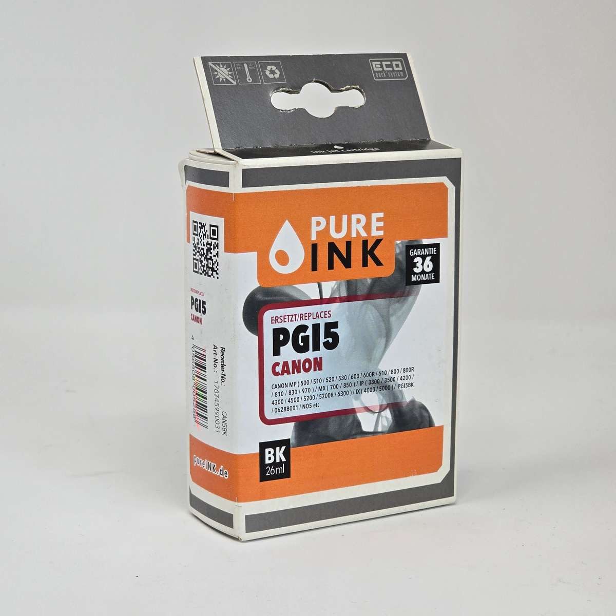 Pure Ink Tintenpatronen ersetzet Canon PGI-5 black/schwarz Tintenpatrone