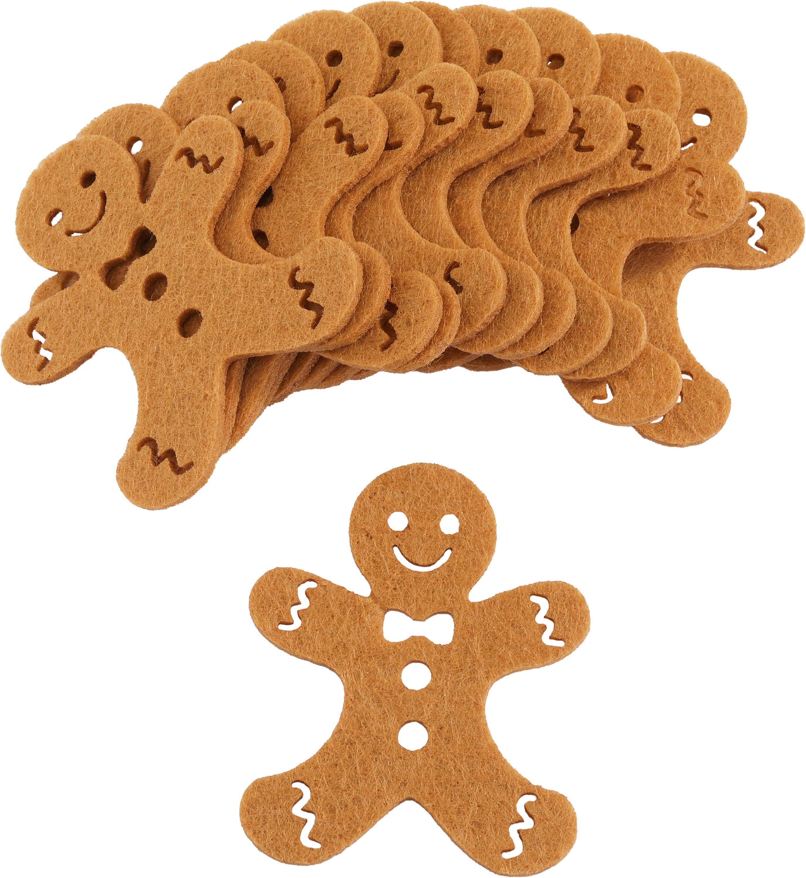 VBS Streudeko Lebkuchenmännchen aus Filz, 12 Stück