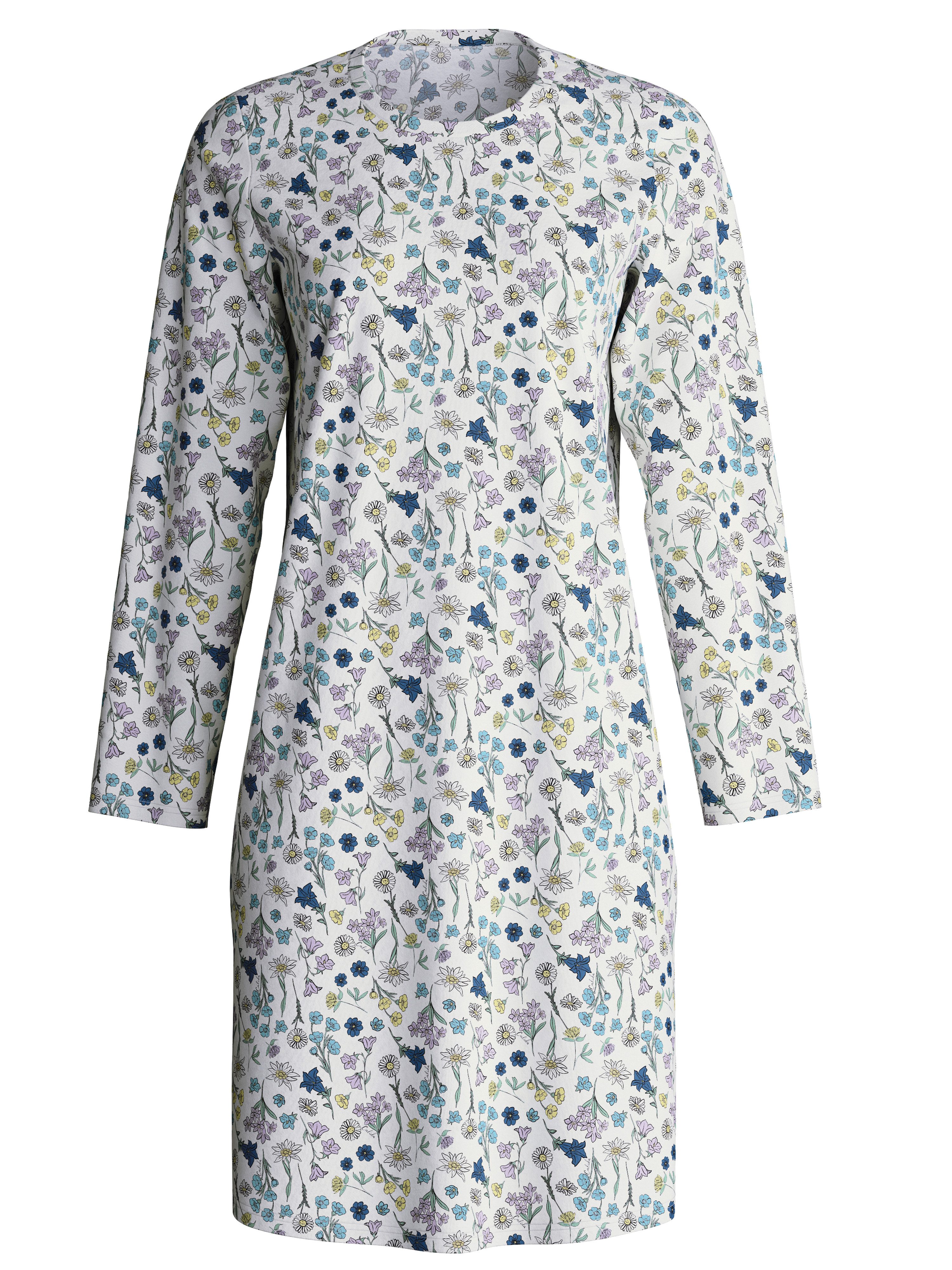 CALIDA Nachthemd Flower Nights Allover-Print, Pure Cotton, Langarm, atmungs günstig online kaufen